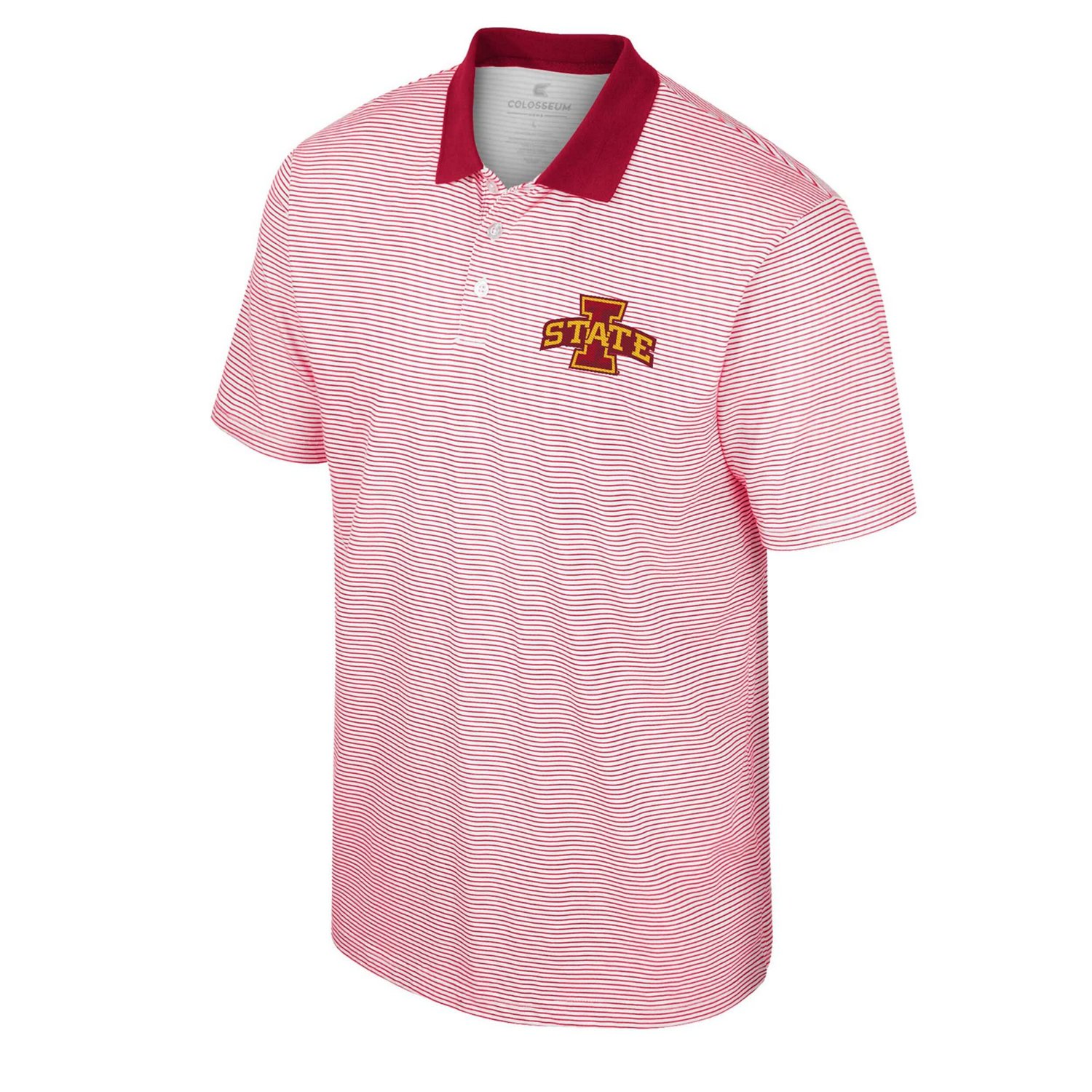 Colosseum /Cardinal Iowa State Cyclones Print Stripe Polo