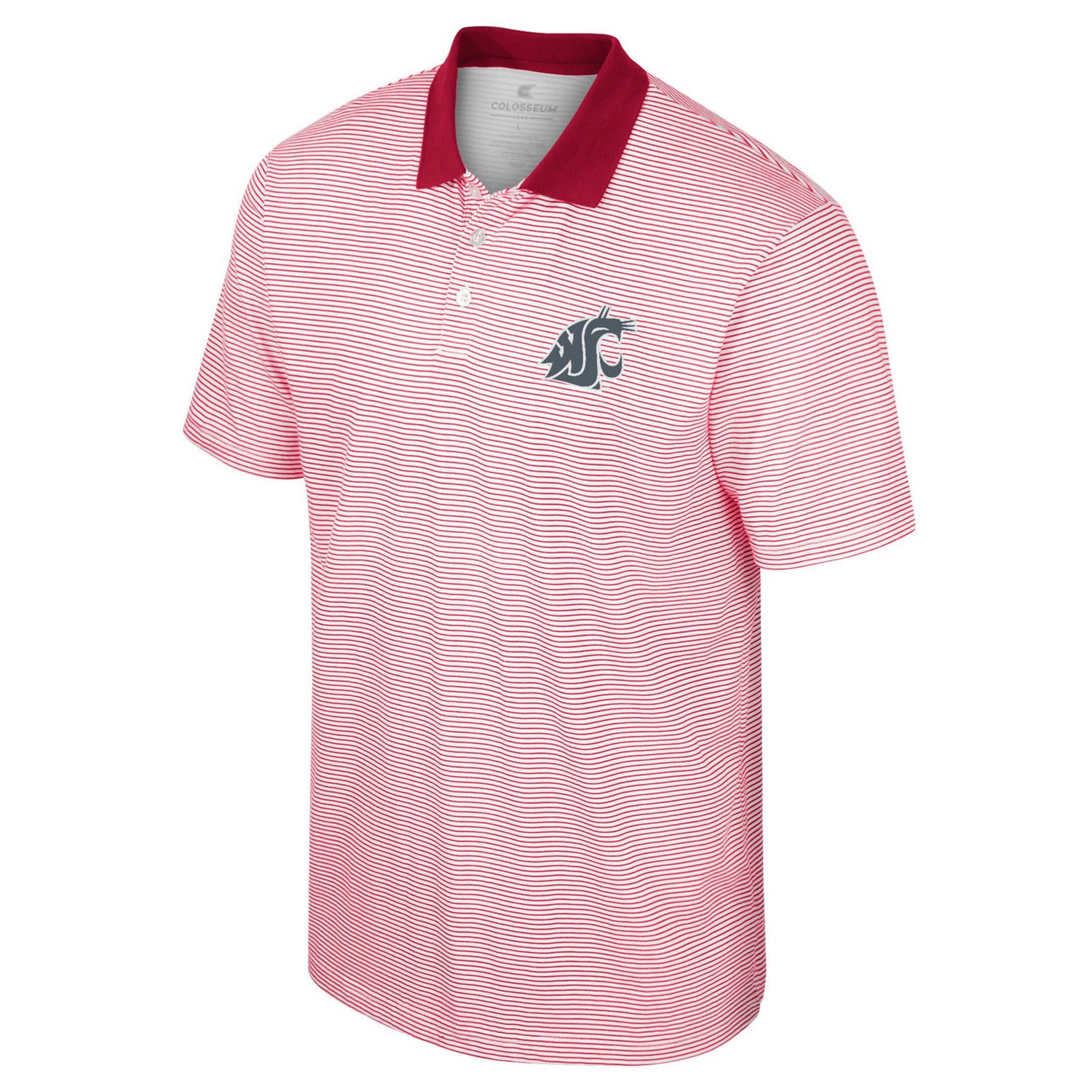 Colosseum /Crimson Washington State Cougars Print Stripe Polo                                                                    - view number 2