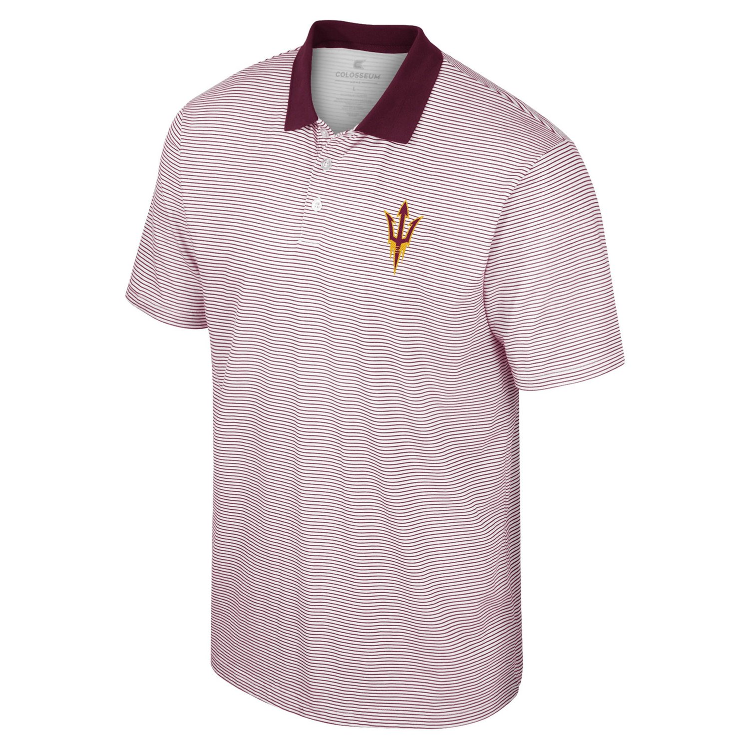 Colosseum /Maroon Arizona State Sun Devils Print Stripe Polo
