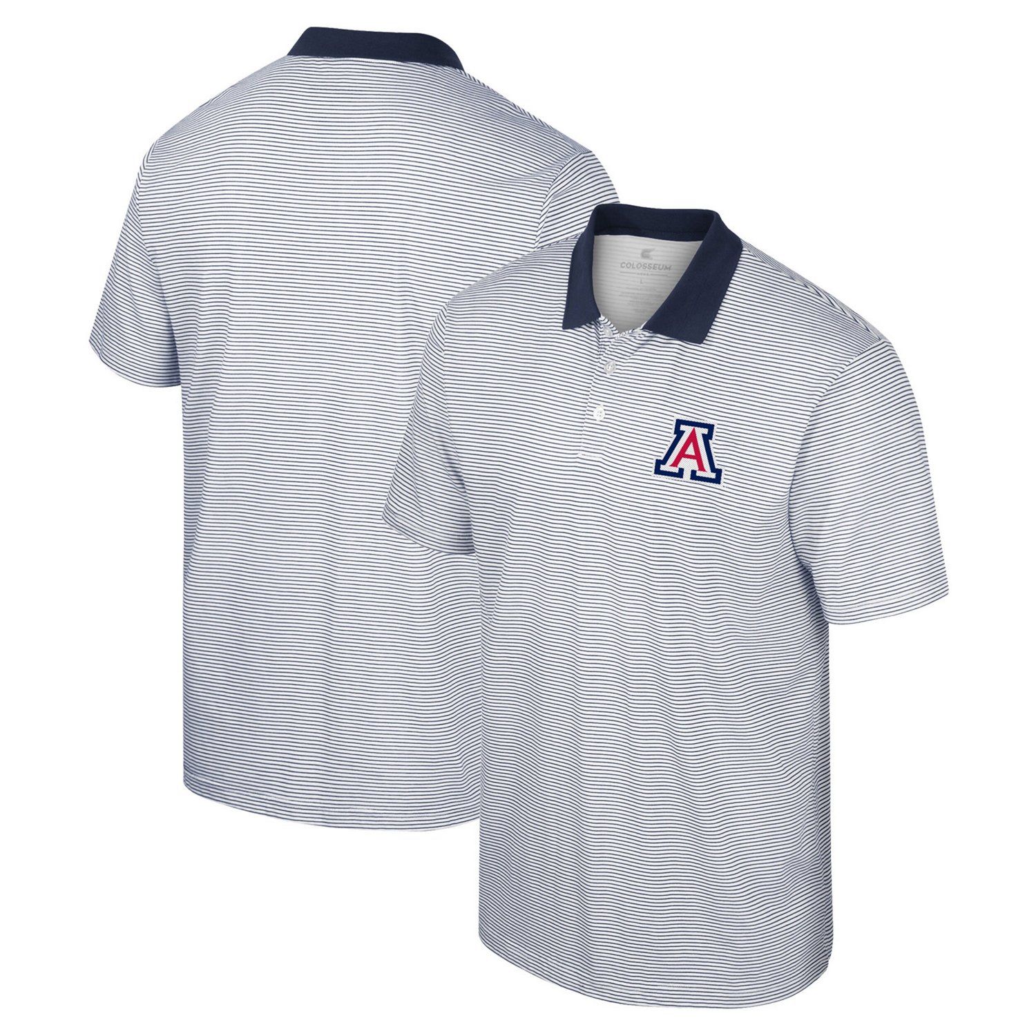Colosseum /Navy Arizona Wildcats Print Stripe Polo