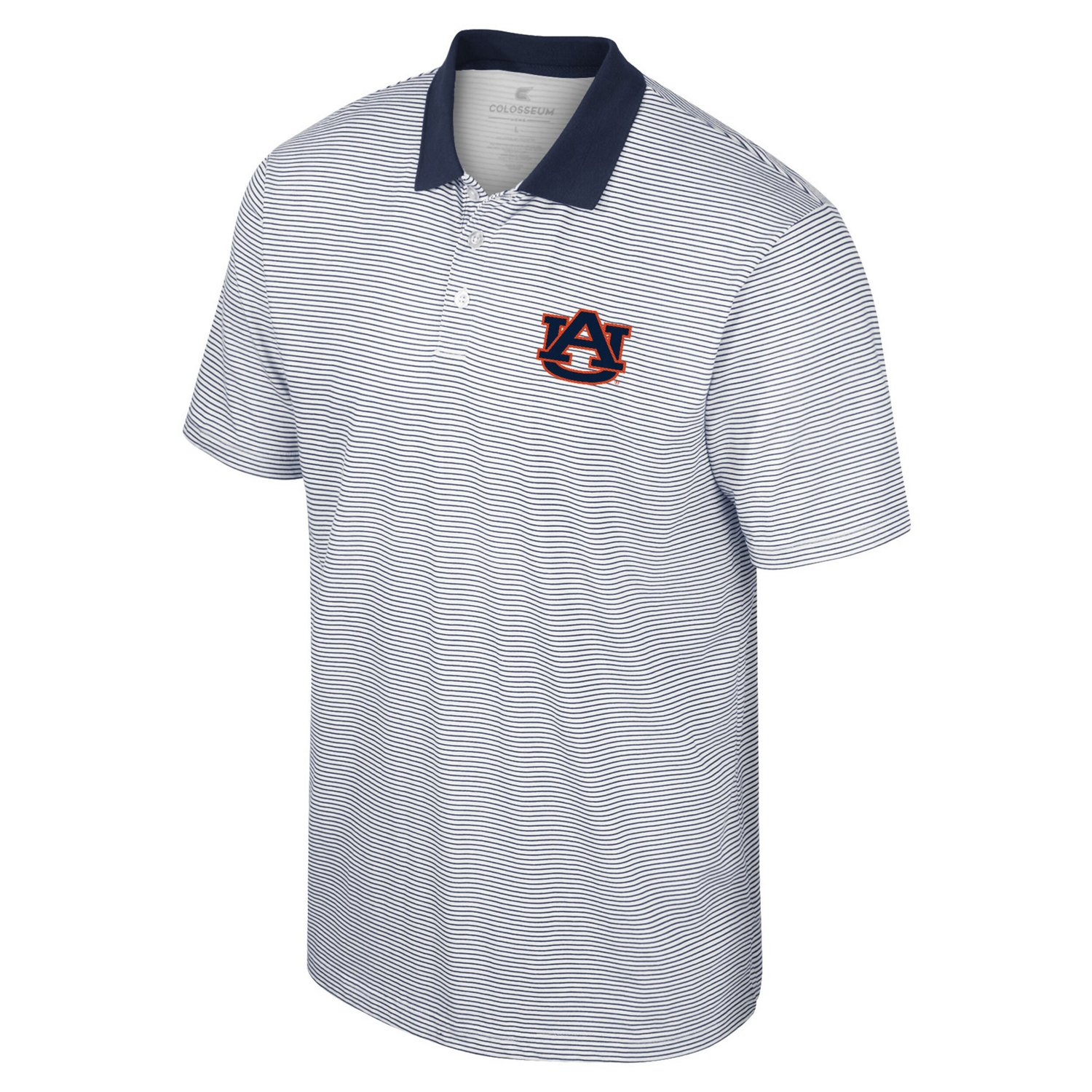 Colosseum /Navy Auburn Tigers Print Stripe Polo