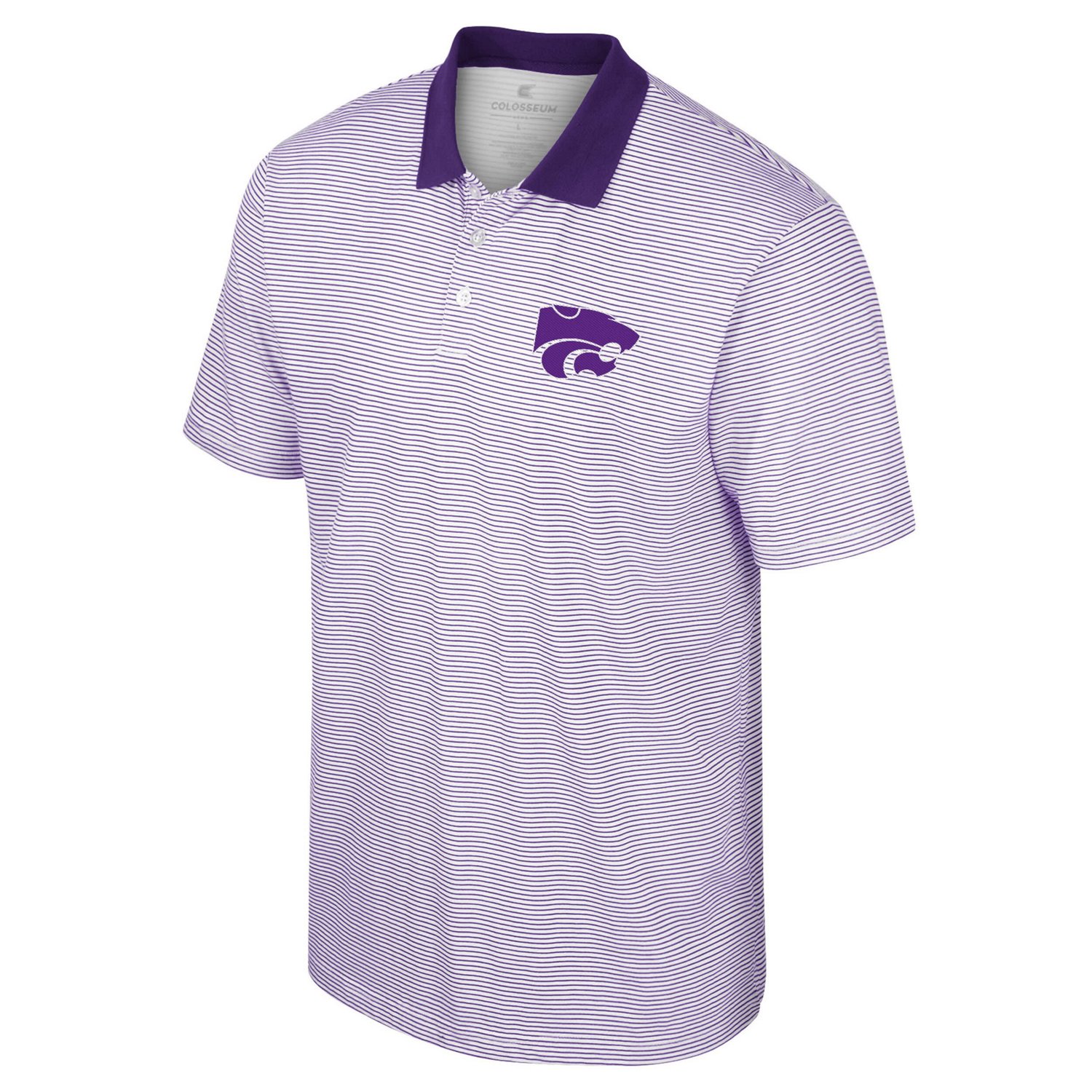 Colosseum /Purple Kansas State Wildcats Print Stripe Polo