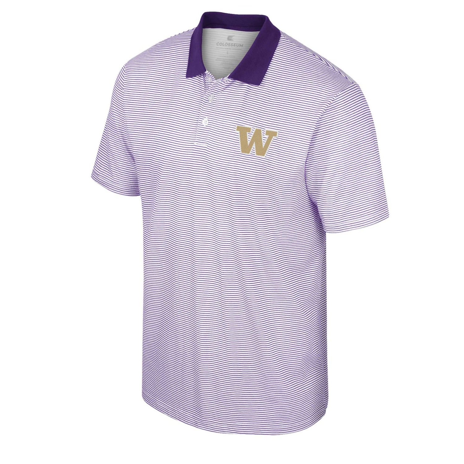 Colosseum /Purple Washington Huskies Print Stripe Polo                                                                           - view number 2