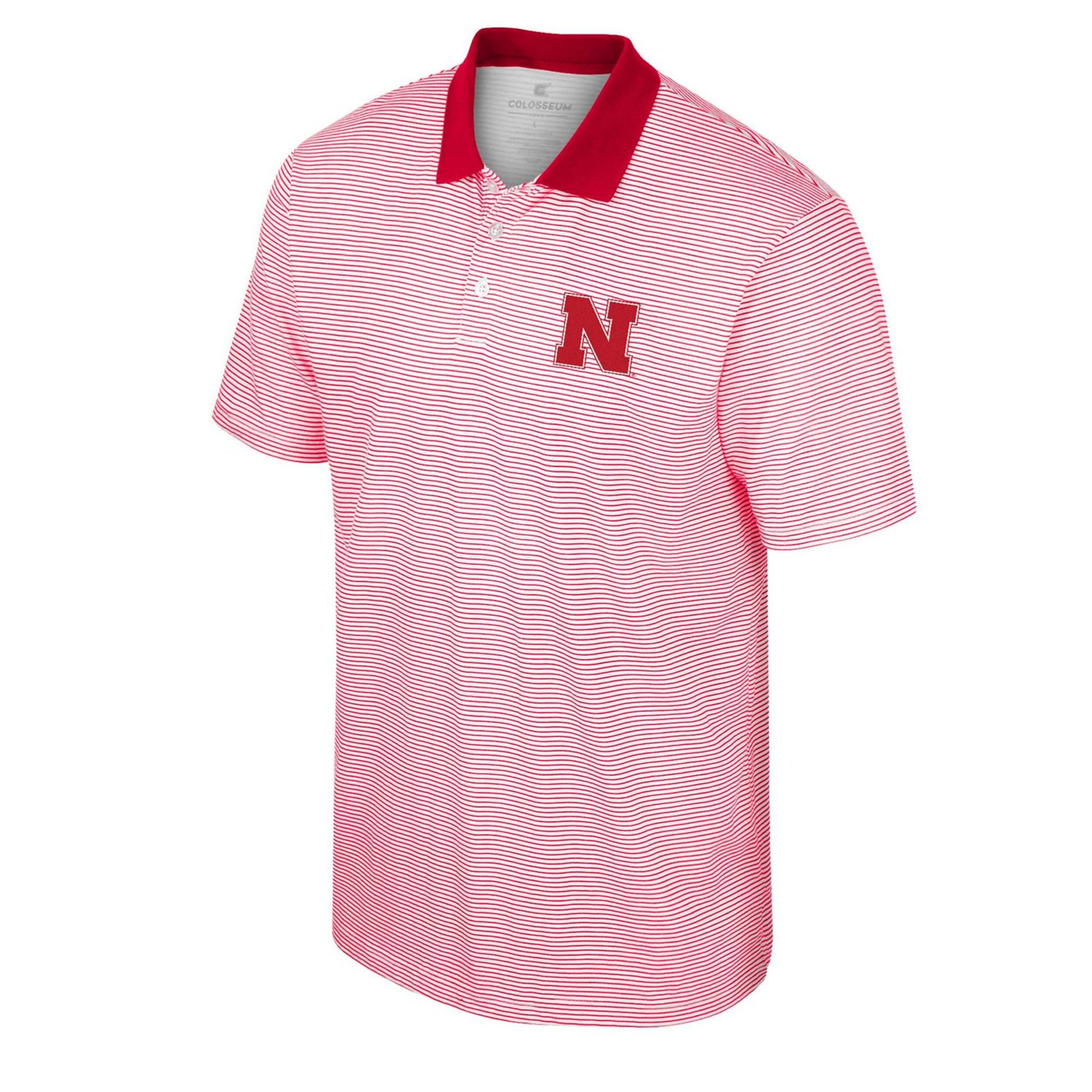 Colosseum /Scarlet Nebraska Huskers Print Stripe Polo                                                                            - view number 2