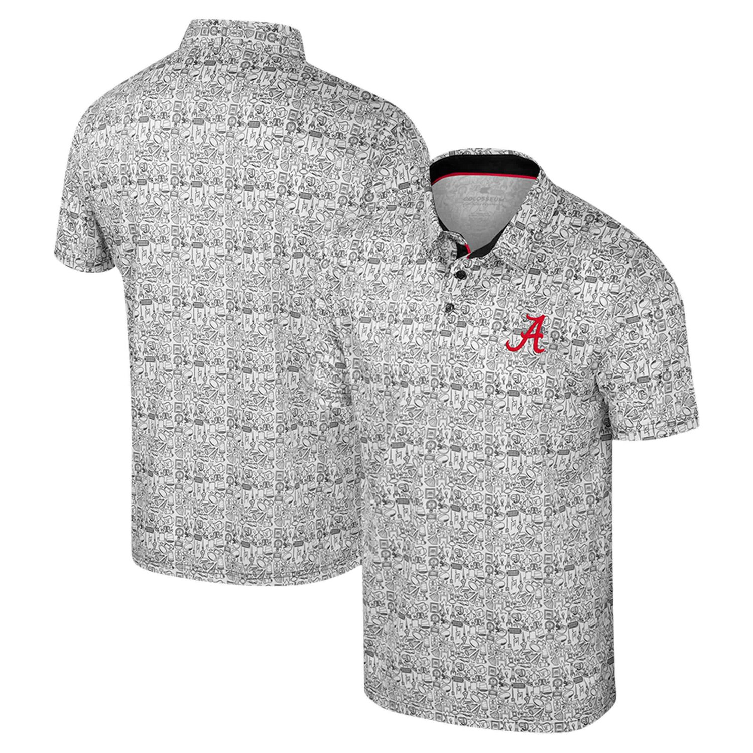 Colosseum Alabama Crimson Tide Big  Tall It's Time Allover Printed Polo
