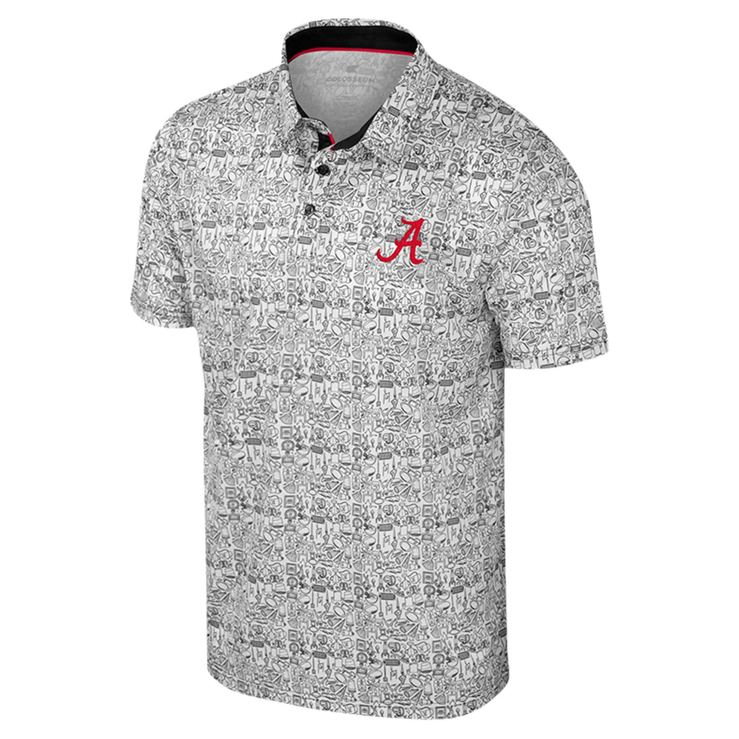 Colosseum Alabama Crimson Tide Big  Tall It's Time Allover Printed Polo - view number 2