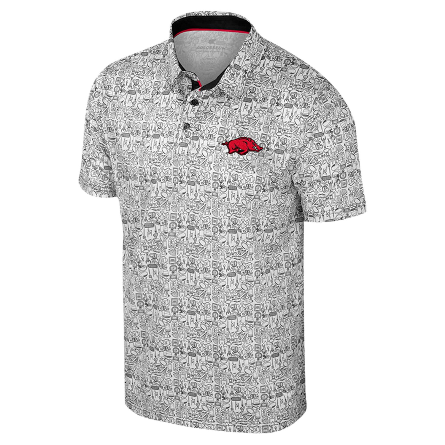 Colosseum Arkansas Razorbacks Big  Tall It's Time Allover Printed Polo - view number 2
