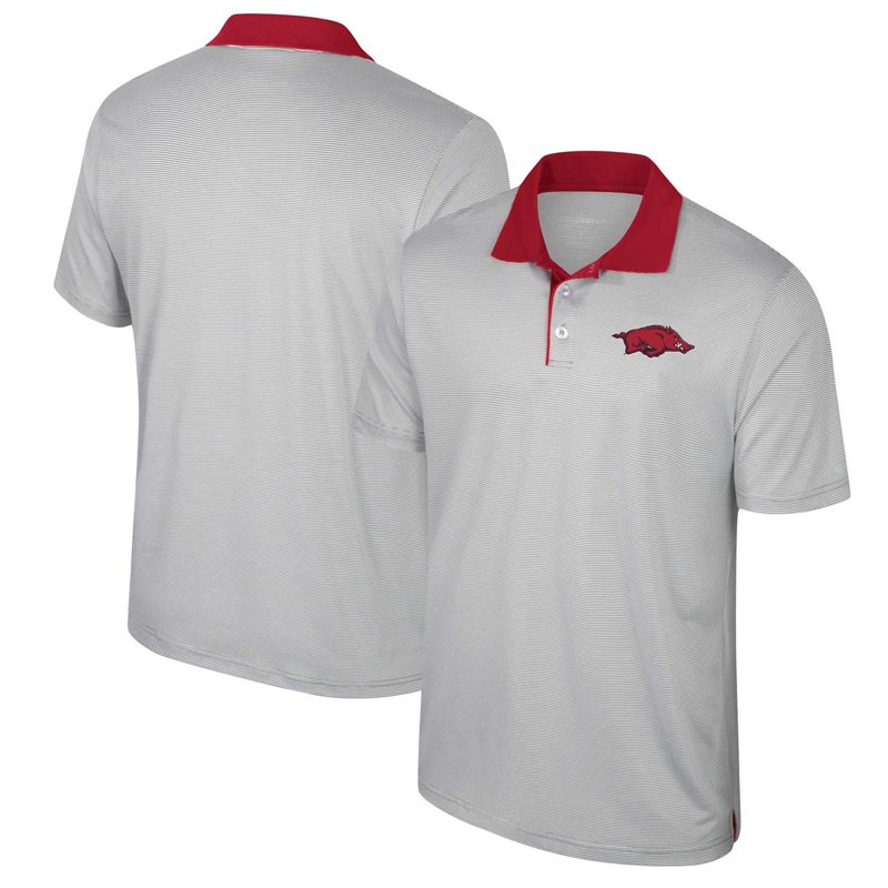 Colosseum Arkansas Razorbacks Big Tall Tuck Striped Polo-image