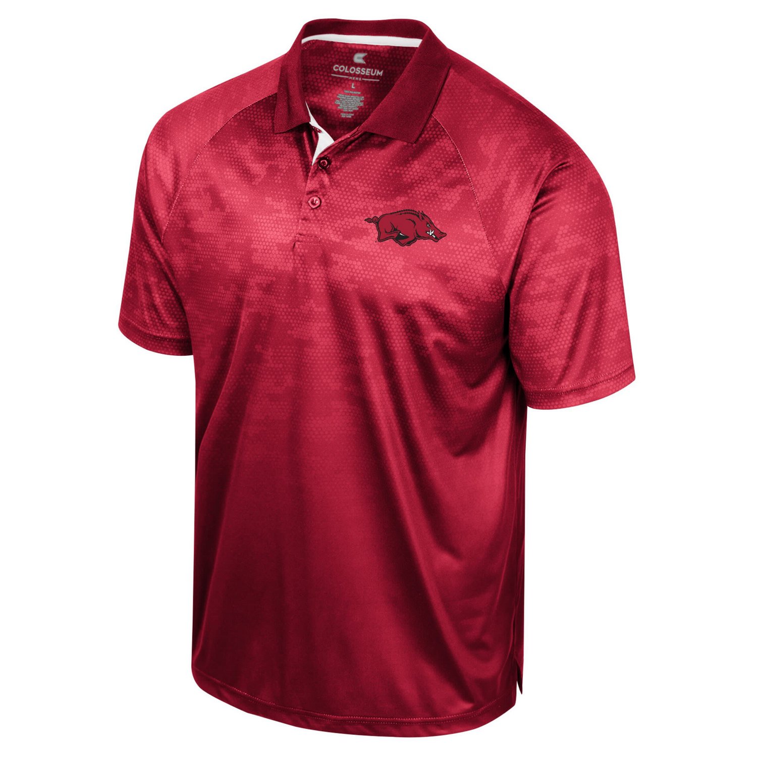 Colosseum Arkansas Razorbacks Honeycomb Raglan Polo                                                                              - view number 2