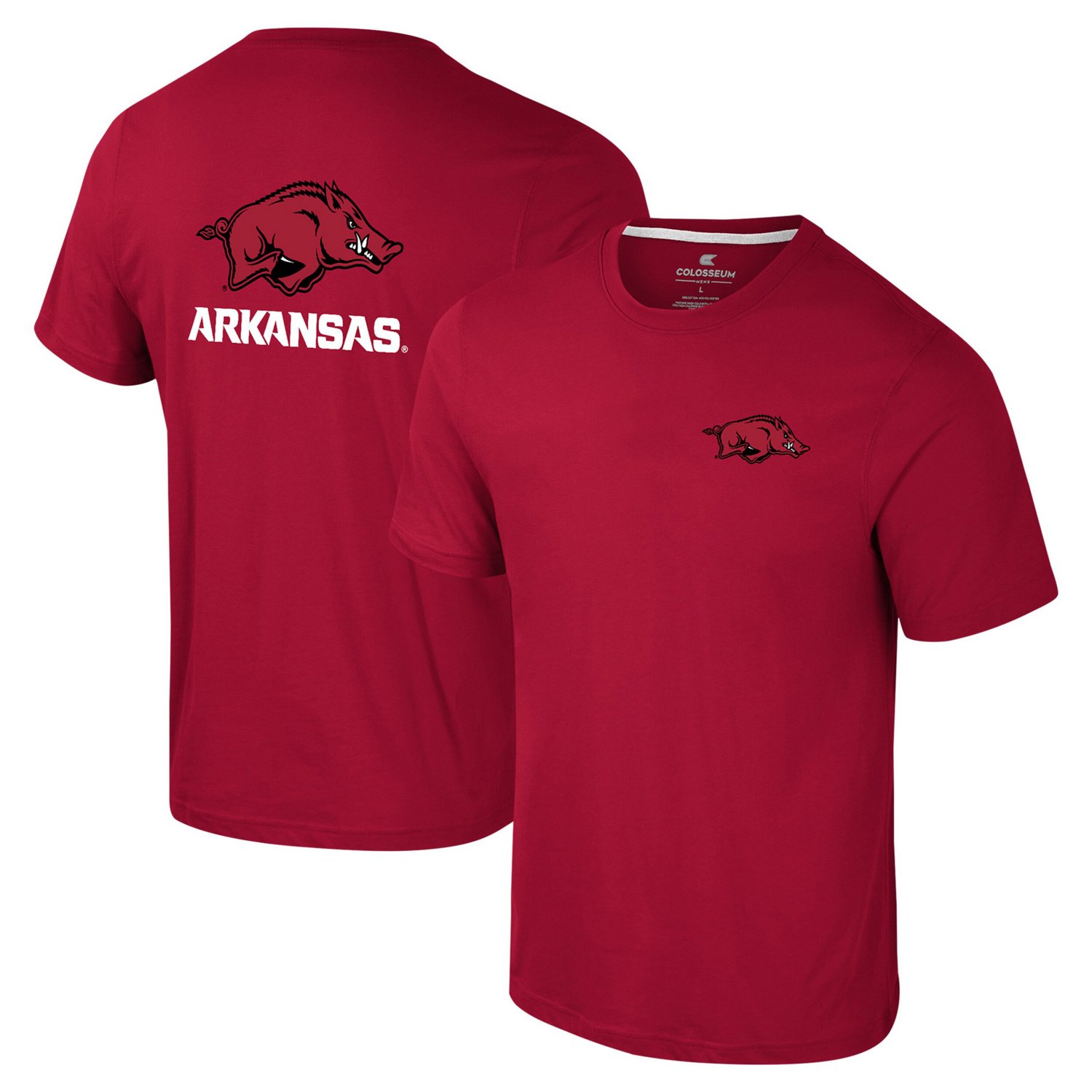 Colosseum Arkansas Razorbacks Logo Lockup 2-Hit Active Blend T-Shirt