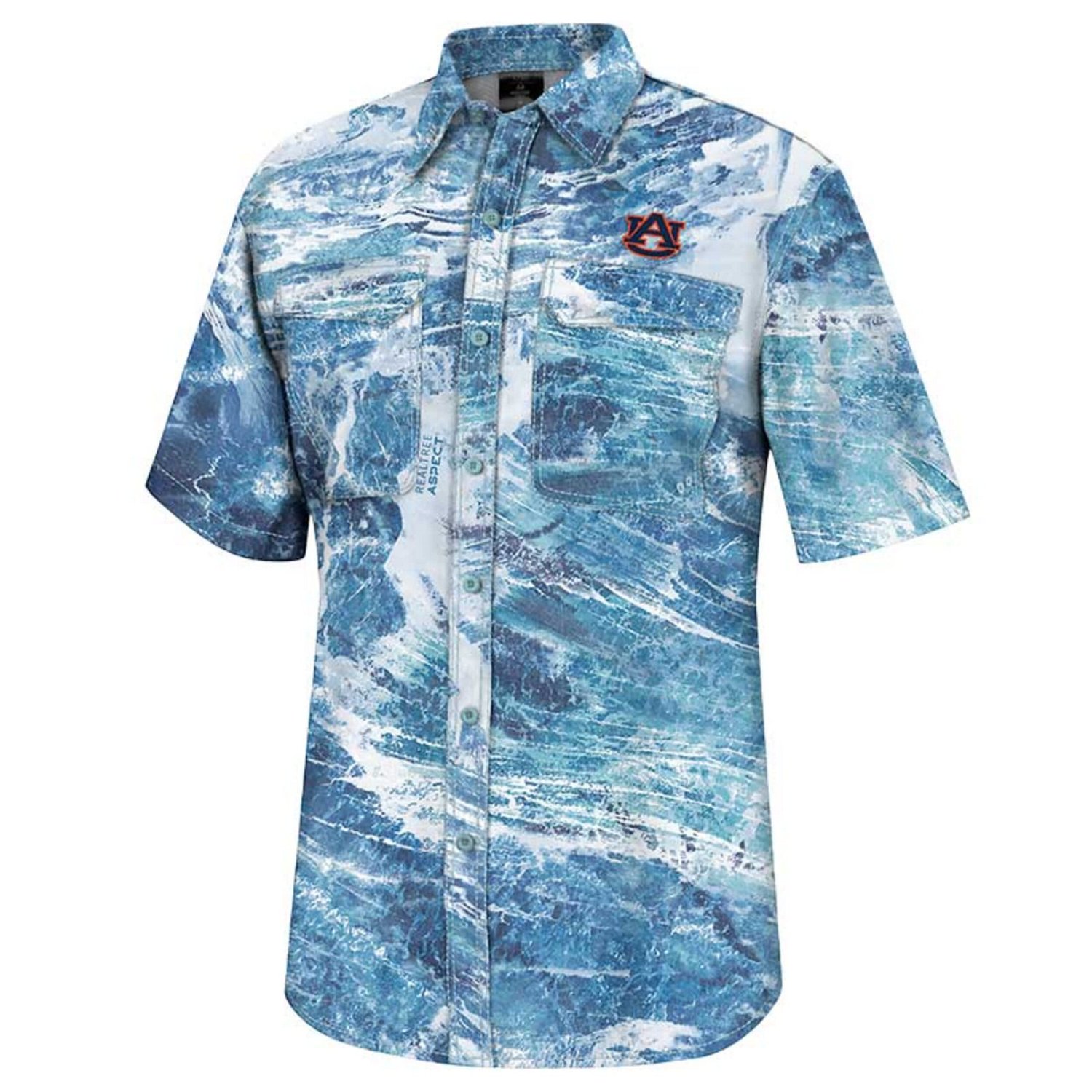 Colosseum Auburn Tigers Realtree Aspect Charter Full-Button Fishing Shirt