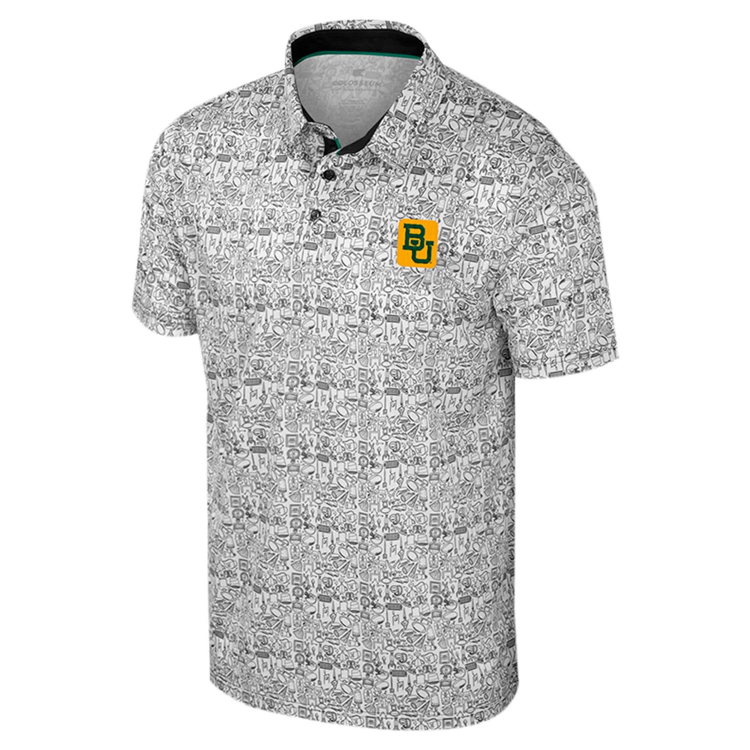 Colosseum Baylor Bears It's Time Allover Print Polo