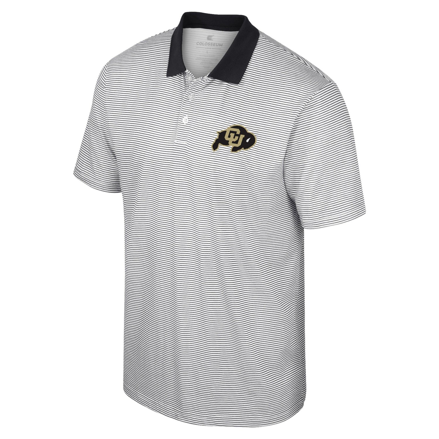 Colosseum Black Colorado Buffaloes Print Stripe Polo - view number 2