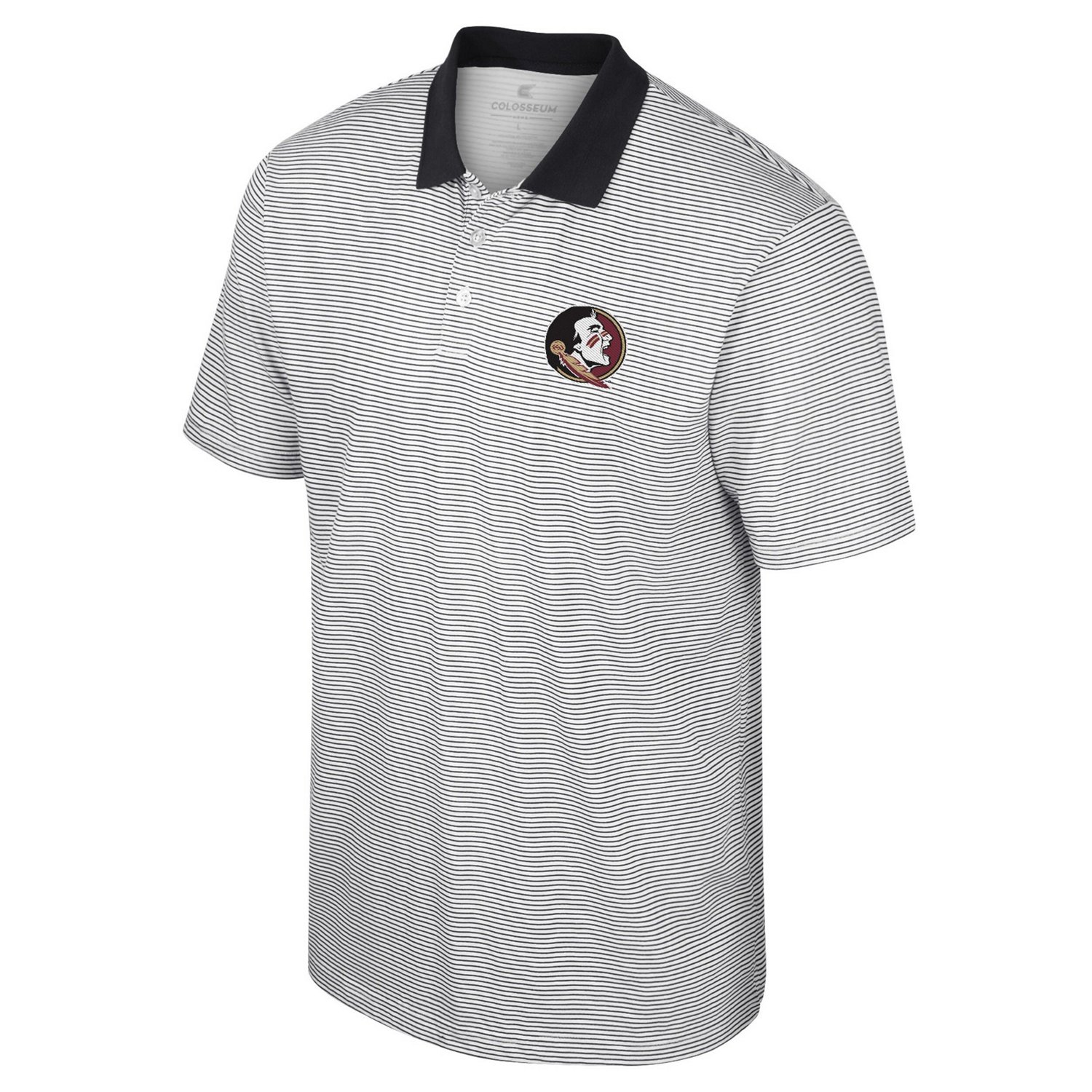 Colosseum /Black Florida State Seminoles Print Stripe Polo