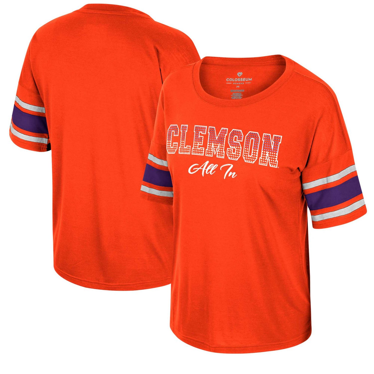 Colosseum Clemson Tigers I'm Gliding Here Rhinestone T-Shirt