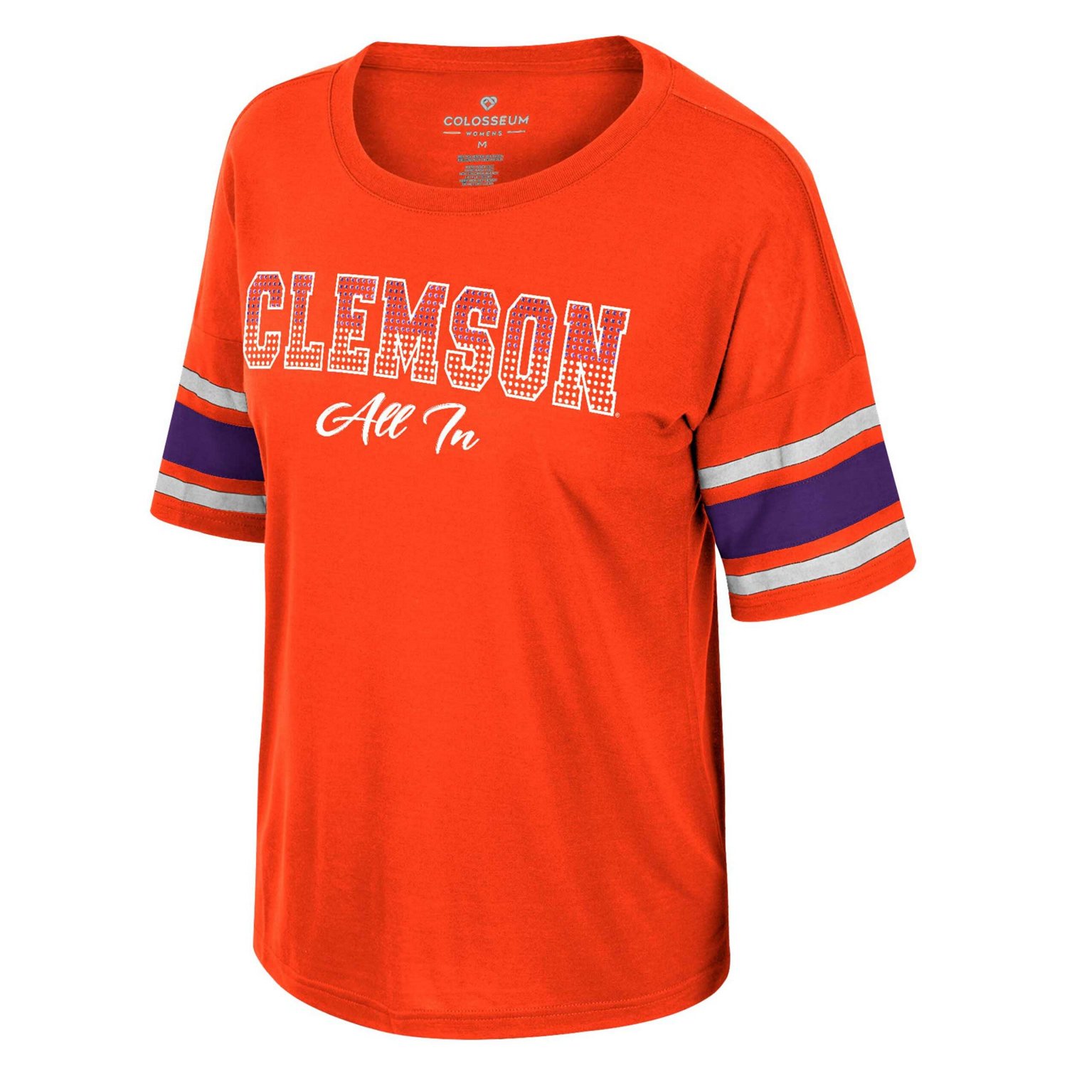 Colosseum Clemson Tigers I'm Gliding Here Rhinestone T-Shirt                                                                     - view number 2