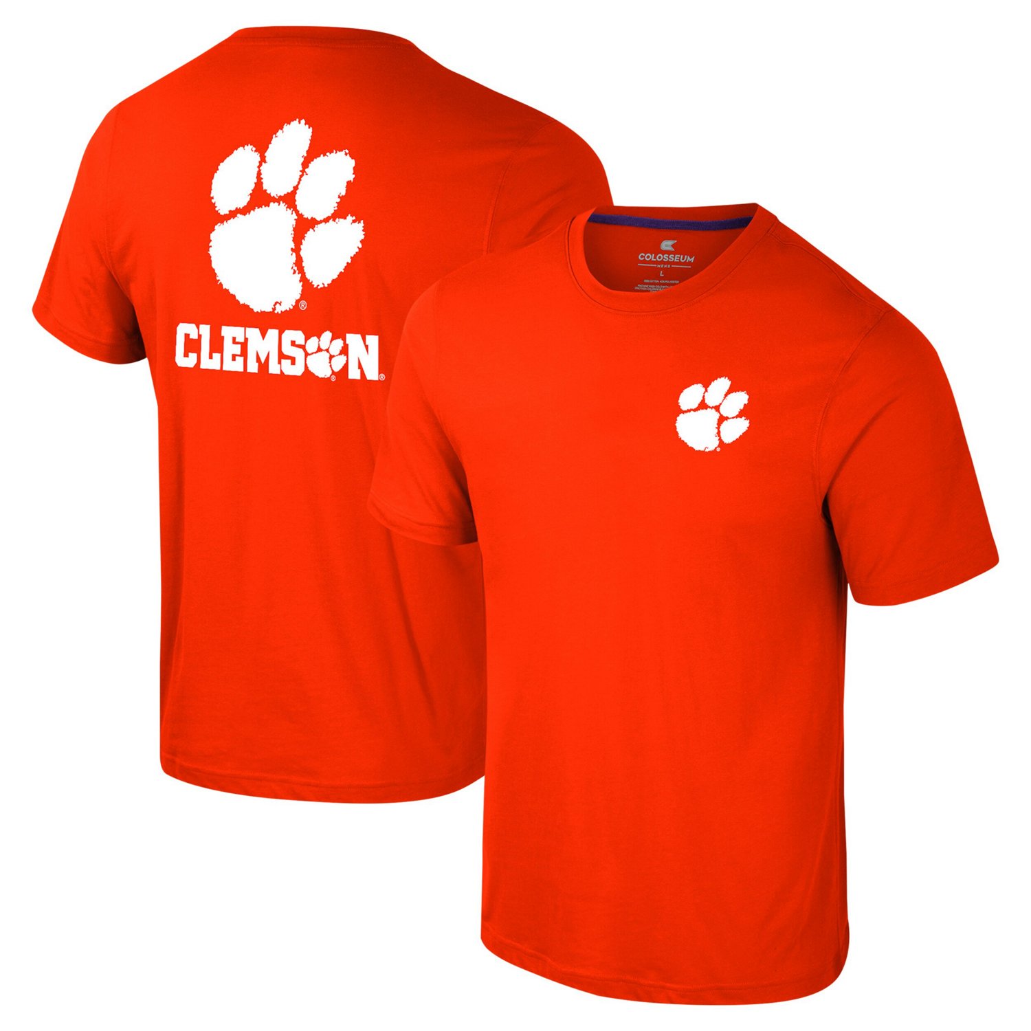 Colosseum Clemson Tigers Logo Lockup 2-Hit Active Blend T-Shirt