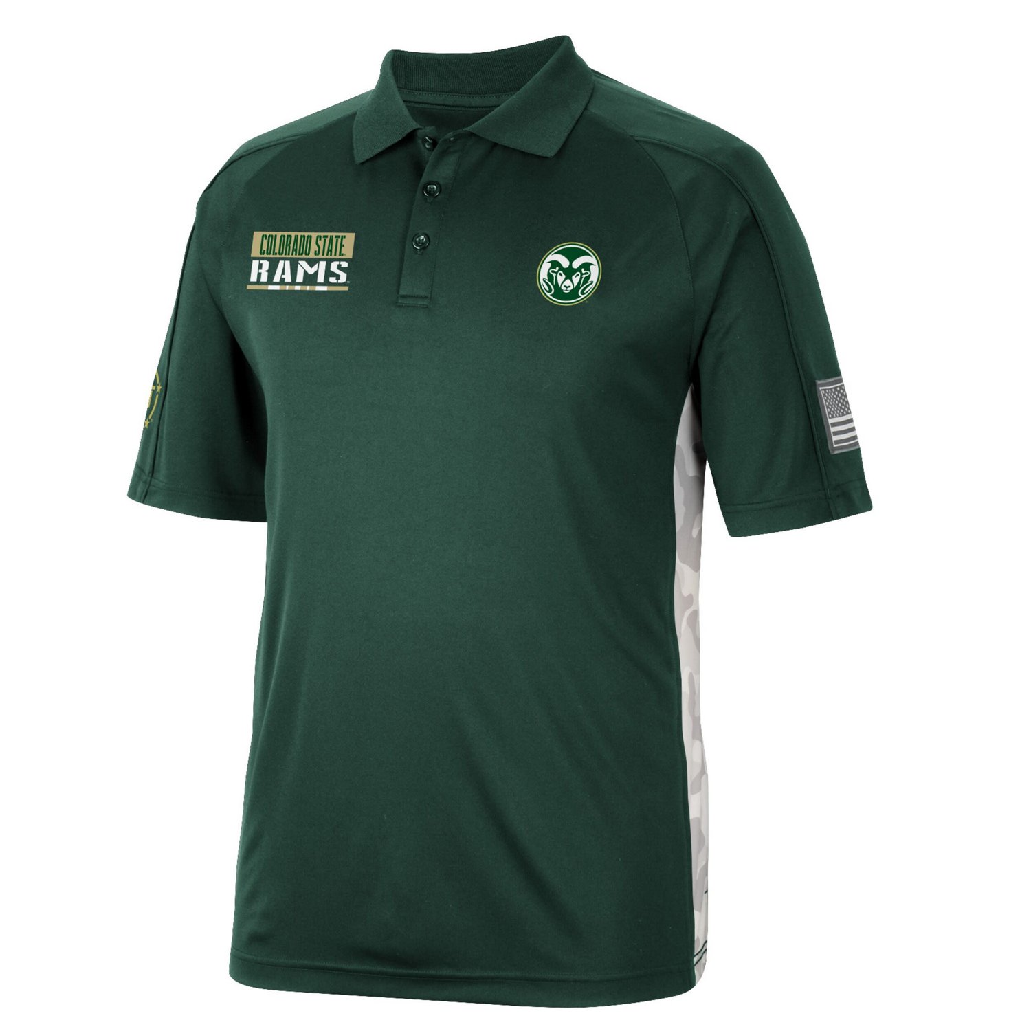 Colosseum Colorado State Rams OHT Military Appreciation Snow Camo Polo                                                           - view number 2