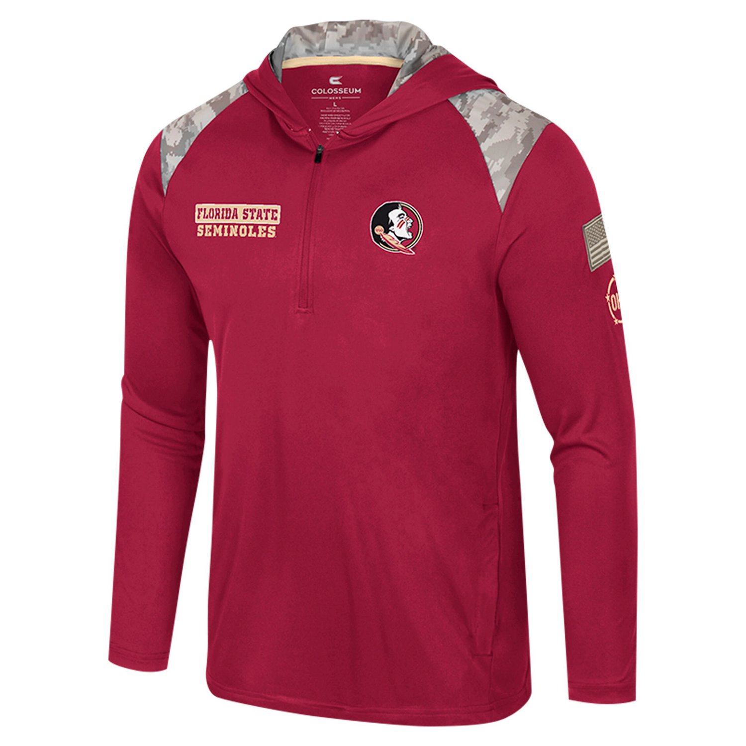 Colosseum Florida State Seminoles OHT Military Appreciation Quarter-Zip Hoodie Jacket