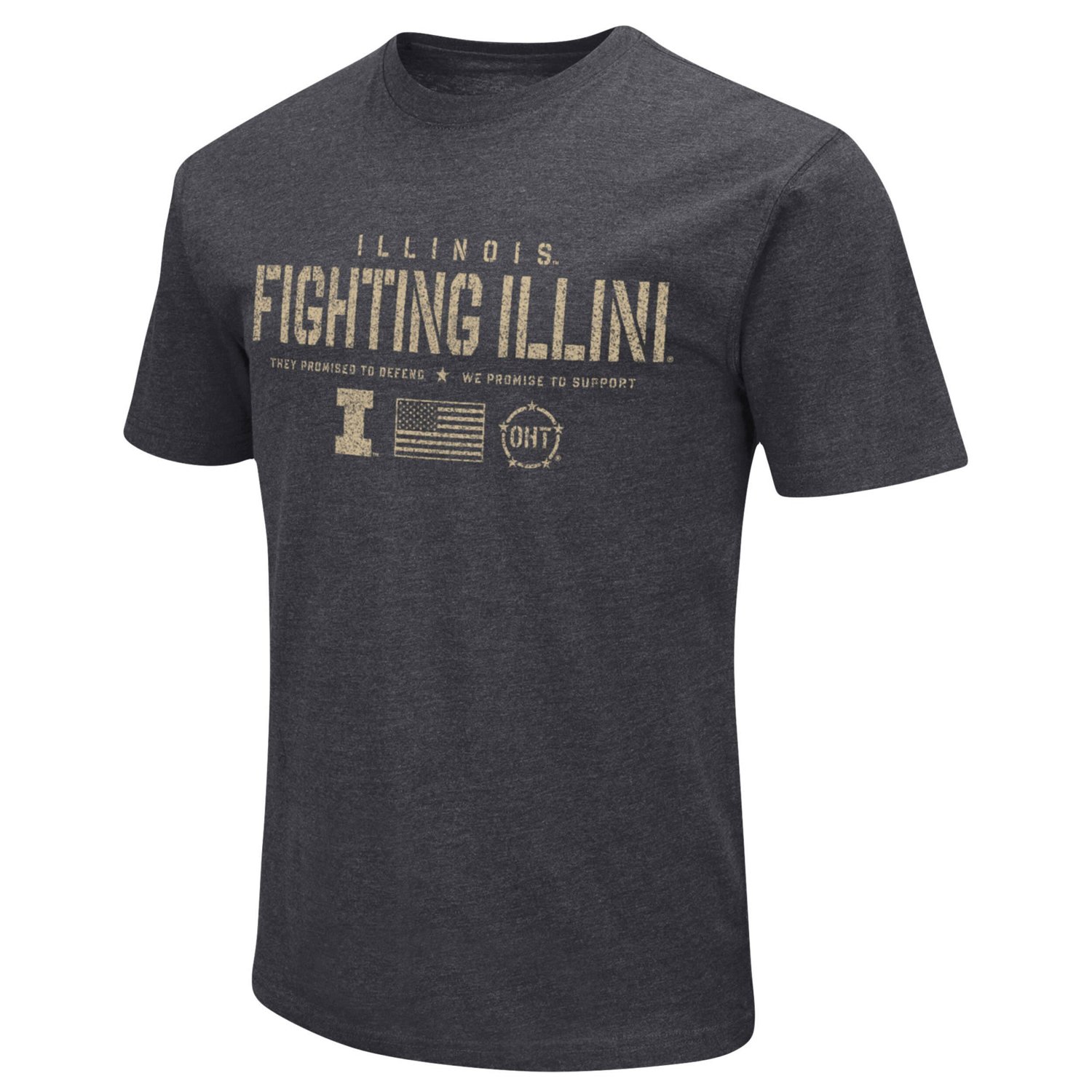 Colosseum Heather Illinois Fighting Illini Big  Tall OHT Military Appreciation Playbook T-Shirt - view number 2