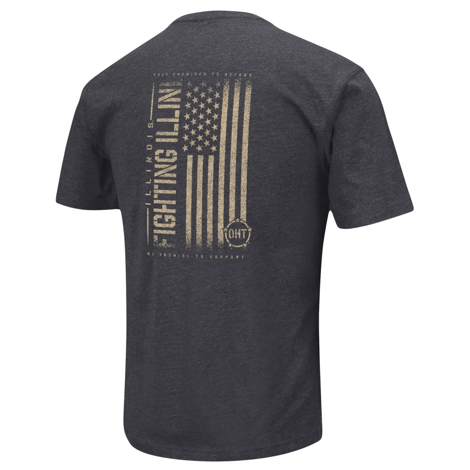 Colosseum Heather Illinois Fighting Illini Big  Tall OHT Military Appreciation Playbook T-Shirt - view number 3