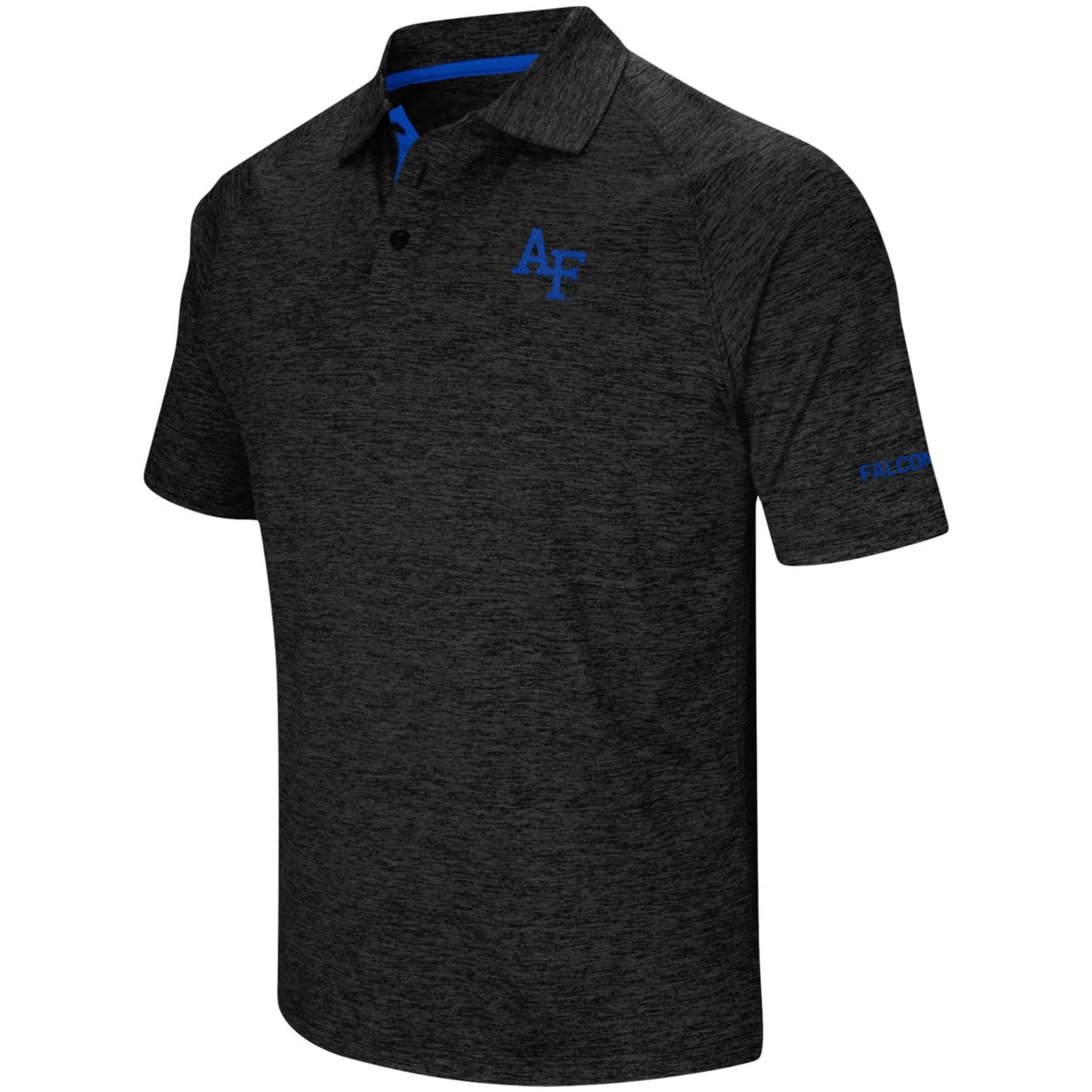 Colosseum Heathered Air Force Falcons Down Swing Raglan Polo - view number 2