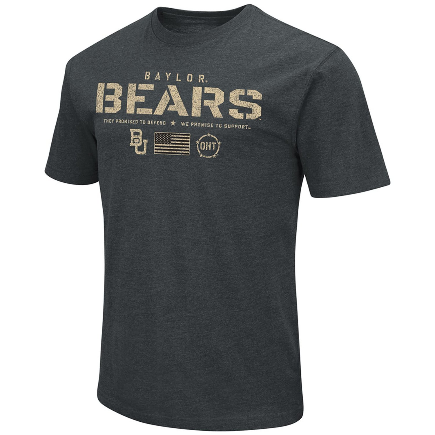 Colosseum Heathered Baylor Bears OHT Military Appreciation Flag 20 T-Shirt - view number 2
