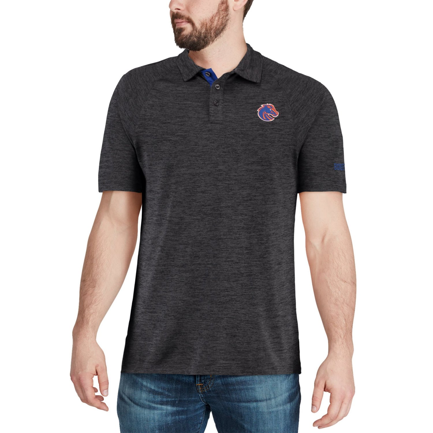 Colosseum Heathered Boise State Broncos Down Swing Polo                                                                          - view number 4