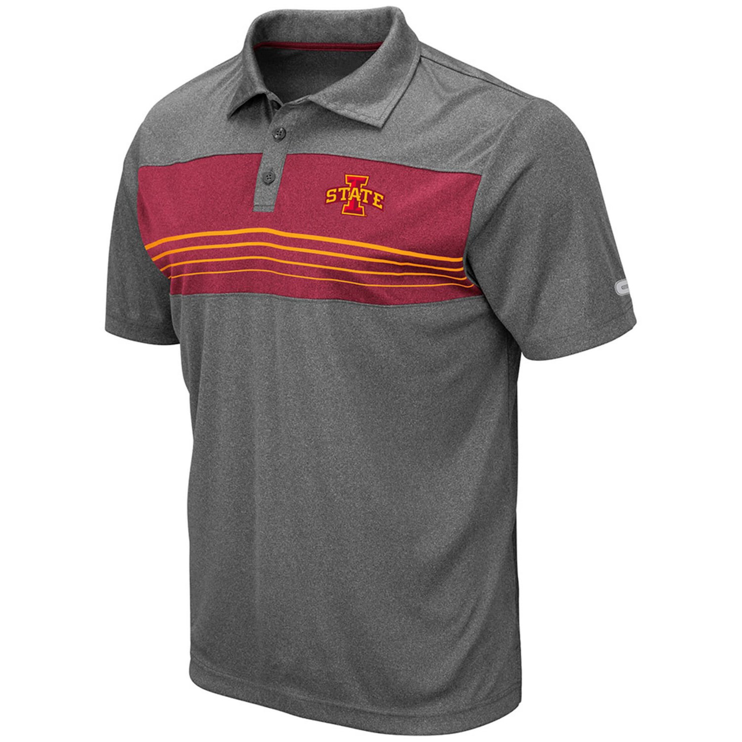 Colosseum Heathered Charcoal Iowa State Cyclones Smithers Polo                                                                   - view number 2