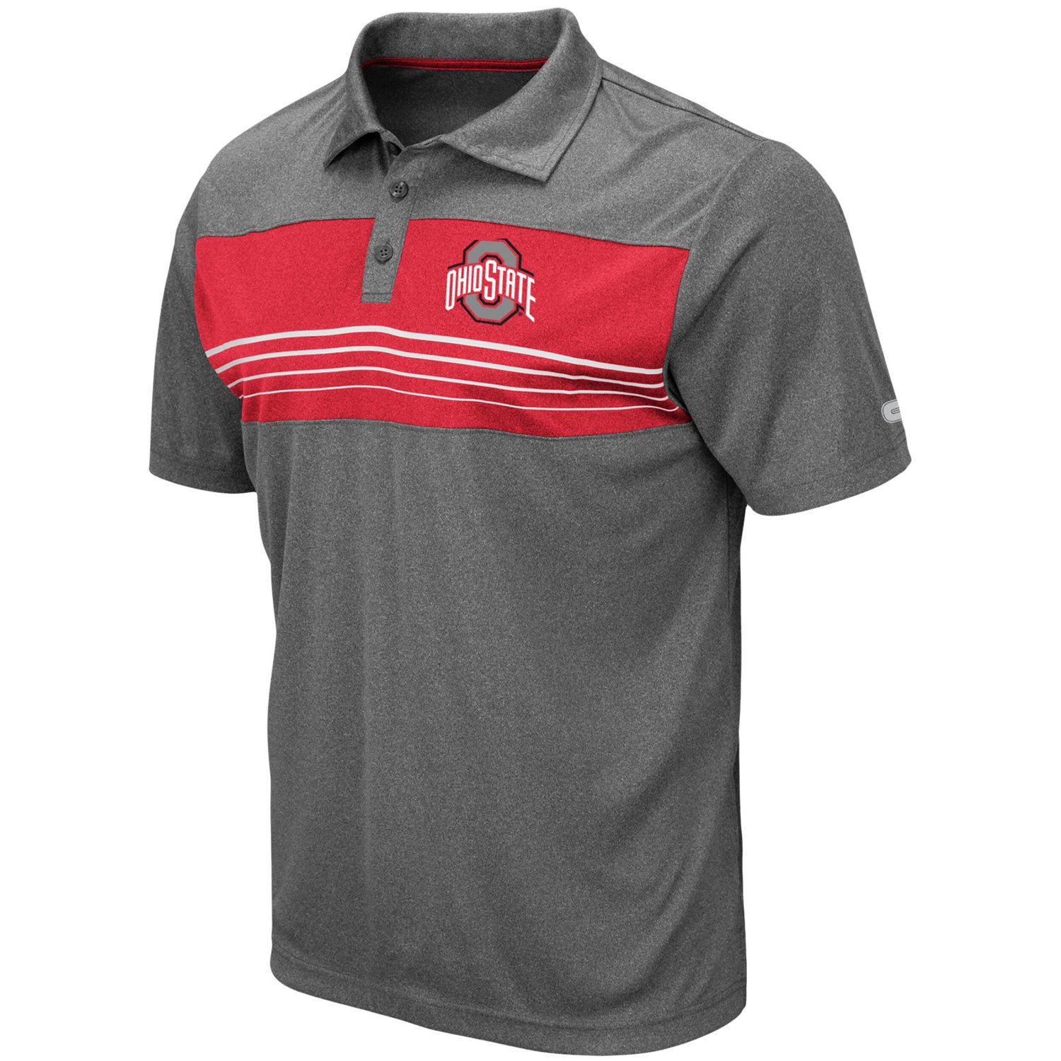 Colosseum Heathered Charcoal Ohio State Buckeyes Smithers Polo