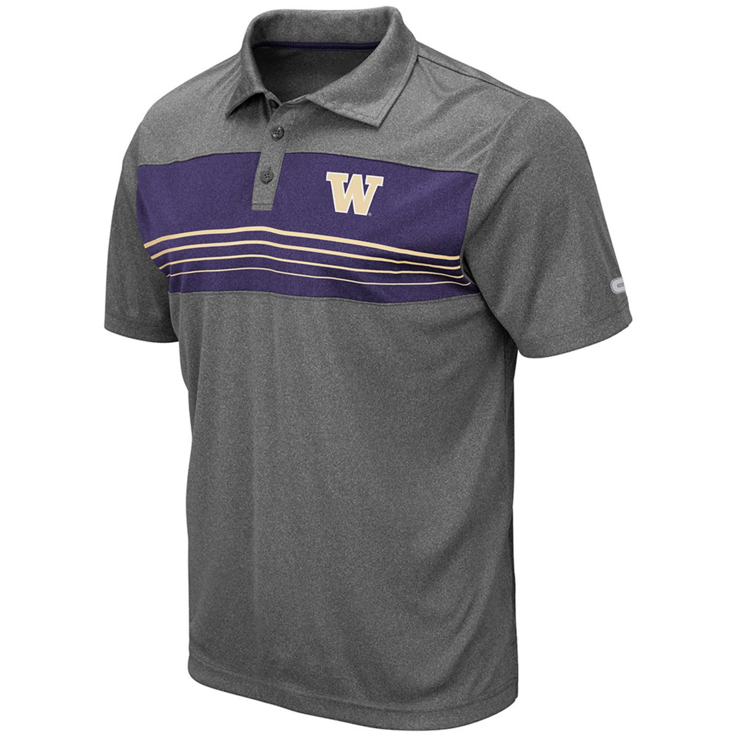 Colosseum Heathered Charcoal Washington Huskies Smithers Polo - view number 2