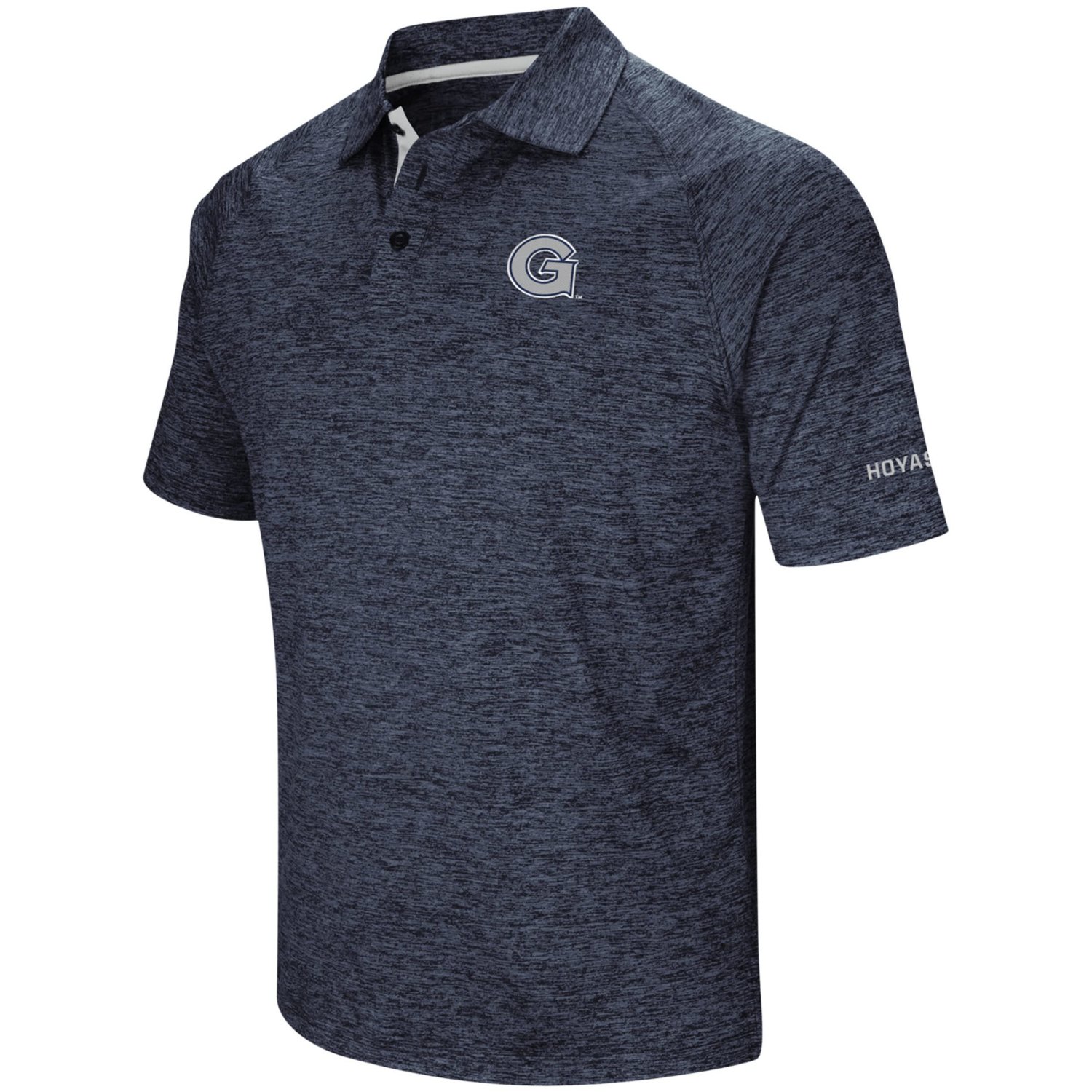 Colosseum Heathered Georgetown Hoyas Down Swing Raglan Polo - view number 2
