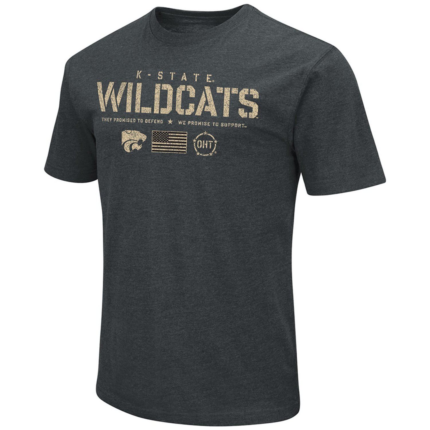 Colosseum Heathered Kansas State Wildcats OHT Military Appreciation Flag 20 T-Shirt                                              - view number 2