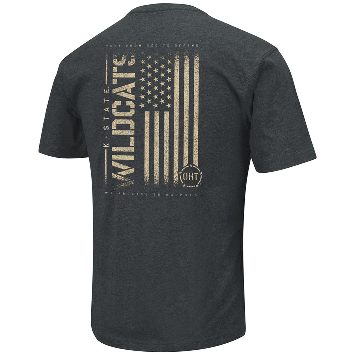 Colosseum Heathered Kansas State Wildcats OHT Military Appreciation Flag 20 T-Shirt                                              - view number 3