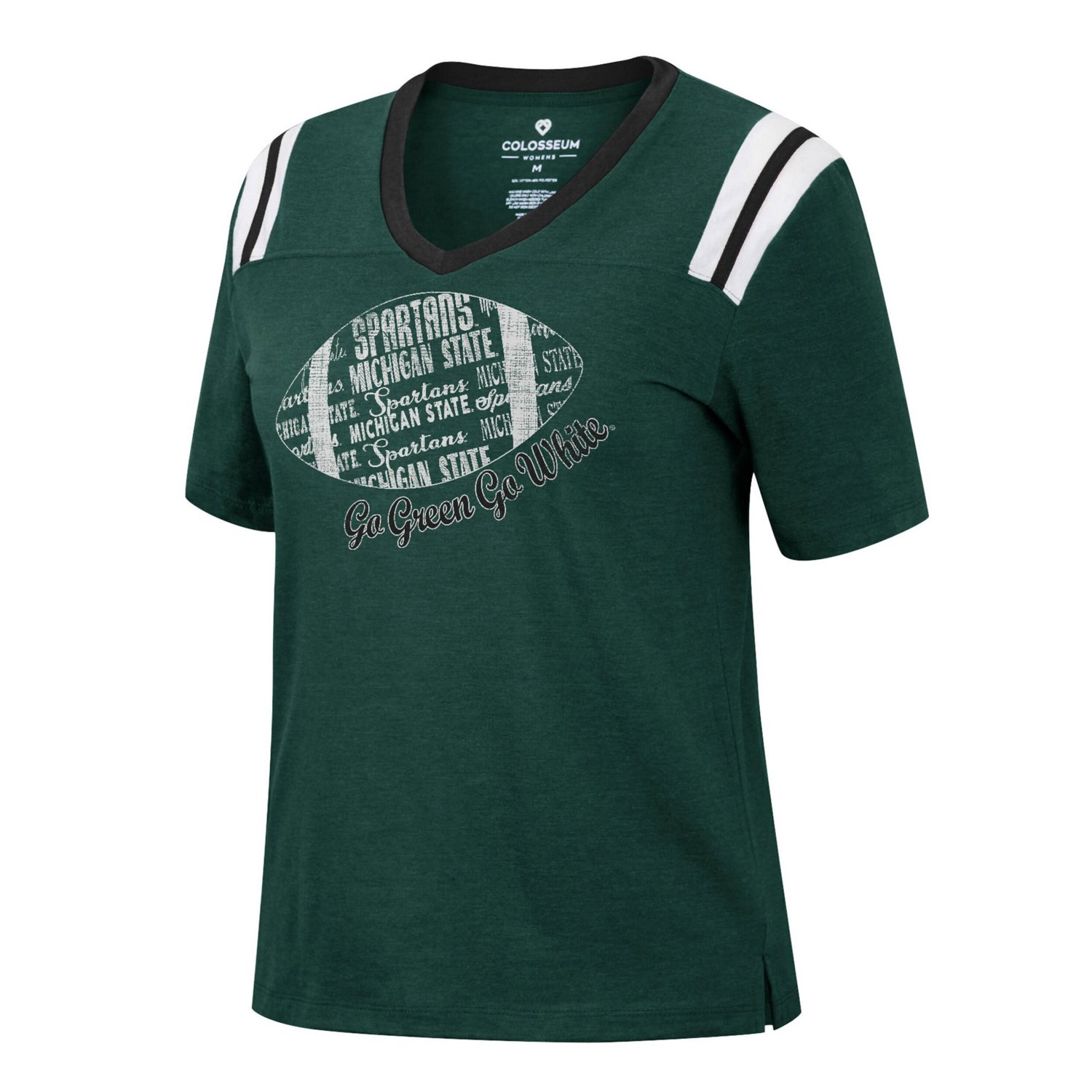 Colosseum Heathered Michigan State Spartans 15 Min Early Football V-Neck T-Shirt - view number 2