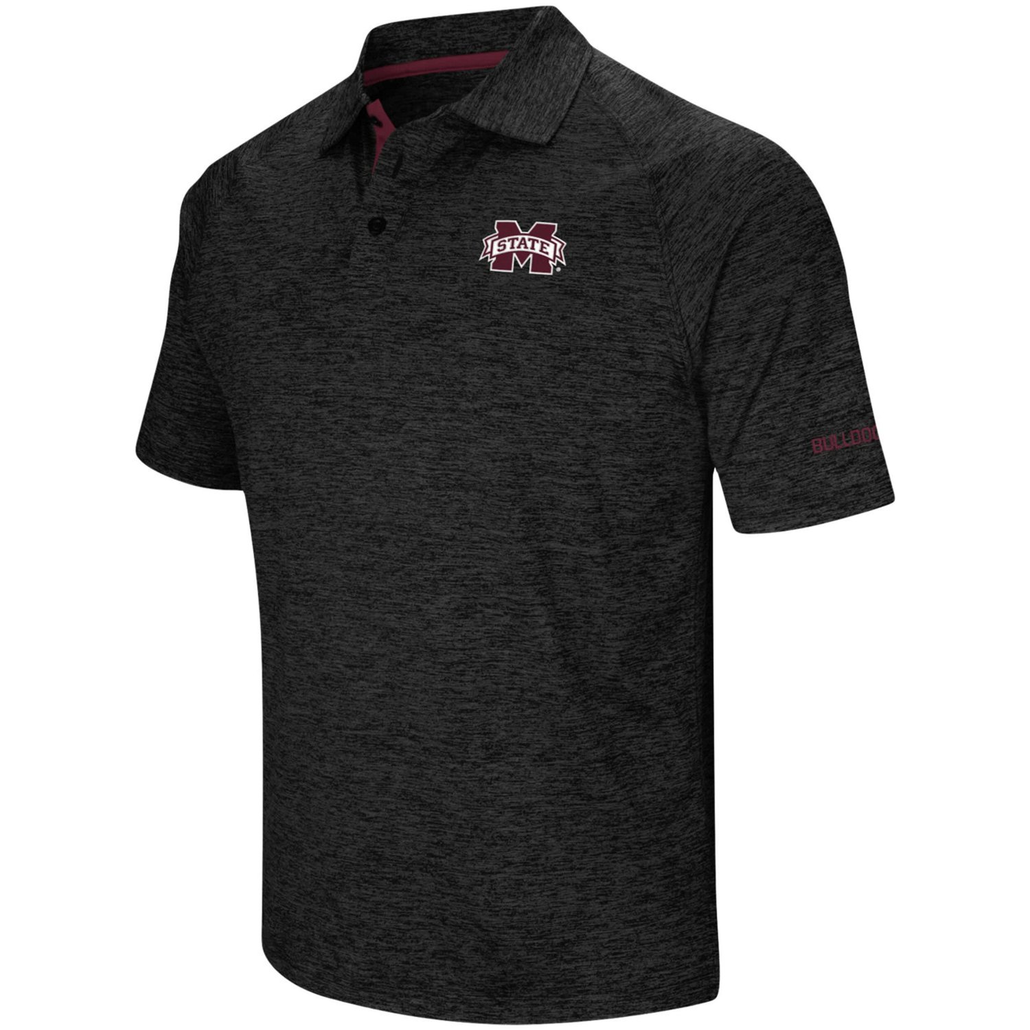 Colosseum Heathered Mississippi State Bulldogs Down Swing Raglan Polo