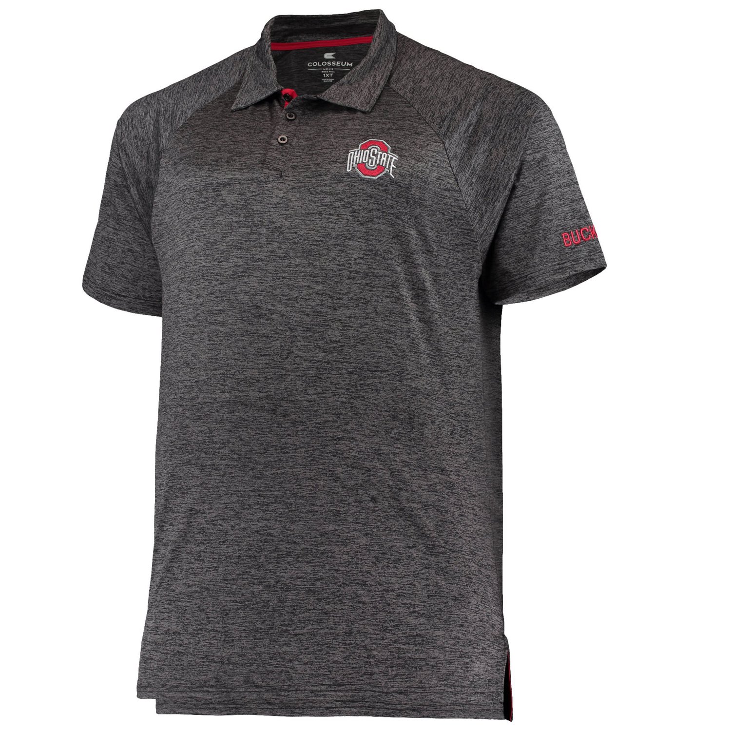 Colosseum Heathered Ohio State Buckeyes Big  Tall Down Swing Polo