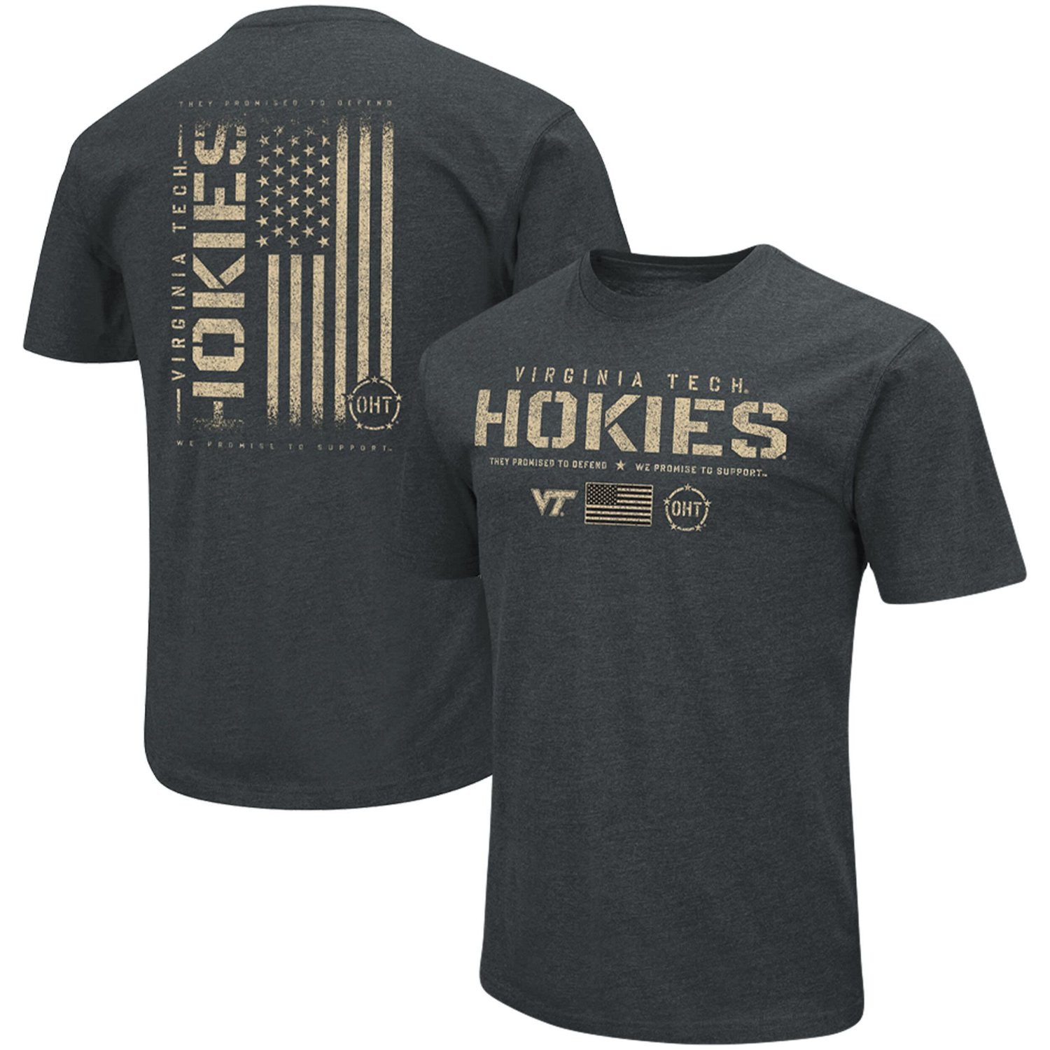 Colosseum Heathered Virginia Tech Hokies OHT Military Appreciation Flag 20 T-Shirt - view number 1