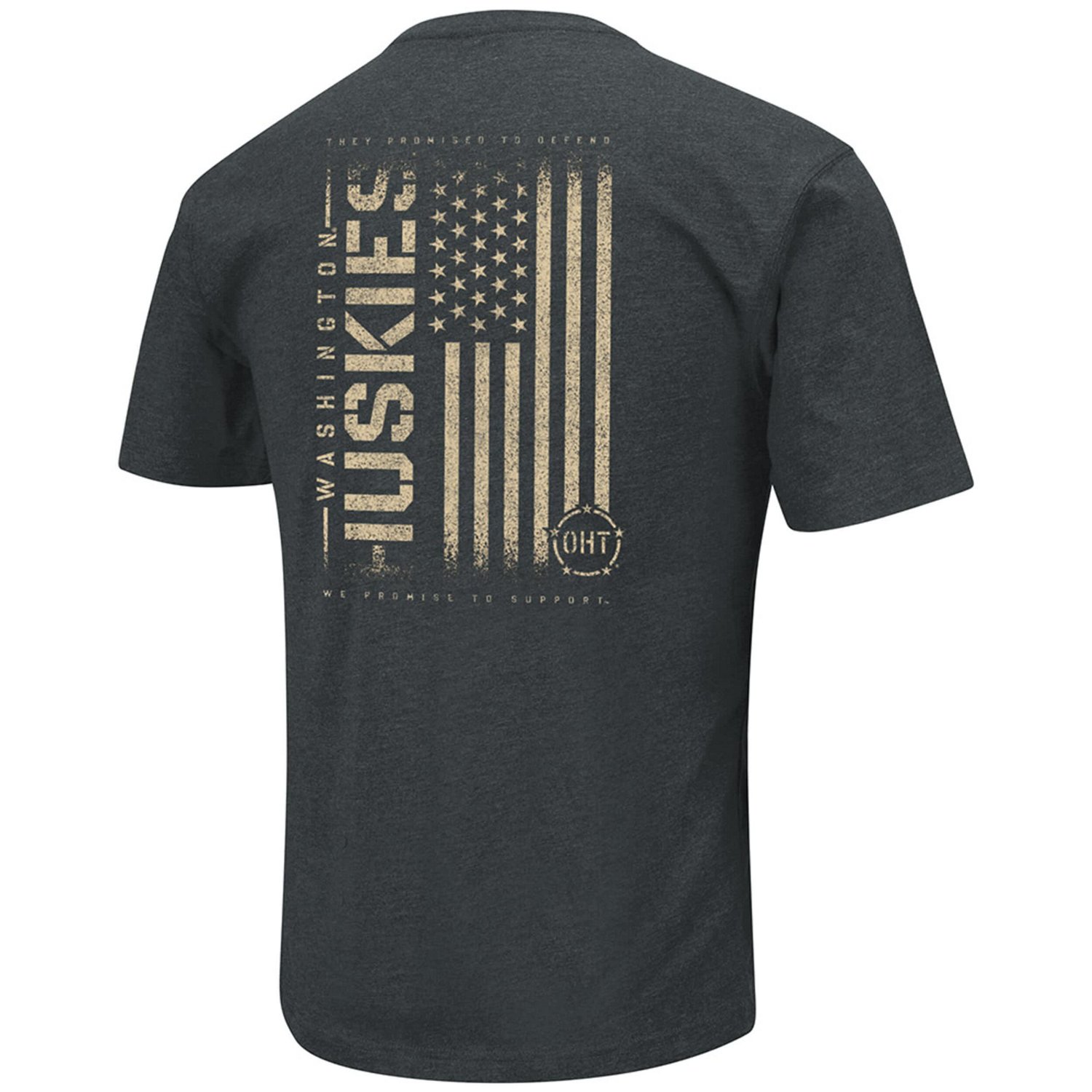 Colosseum Heathered Washington Huskies OHT Military Appreciation Flag 20 T-Shirt - view number 3