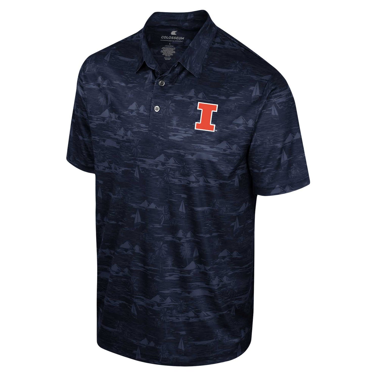 Colosseum Illinois Fighting Illini Daly Print Polo - view number 2