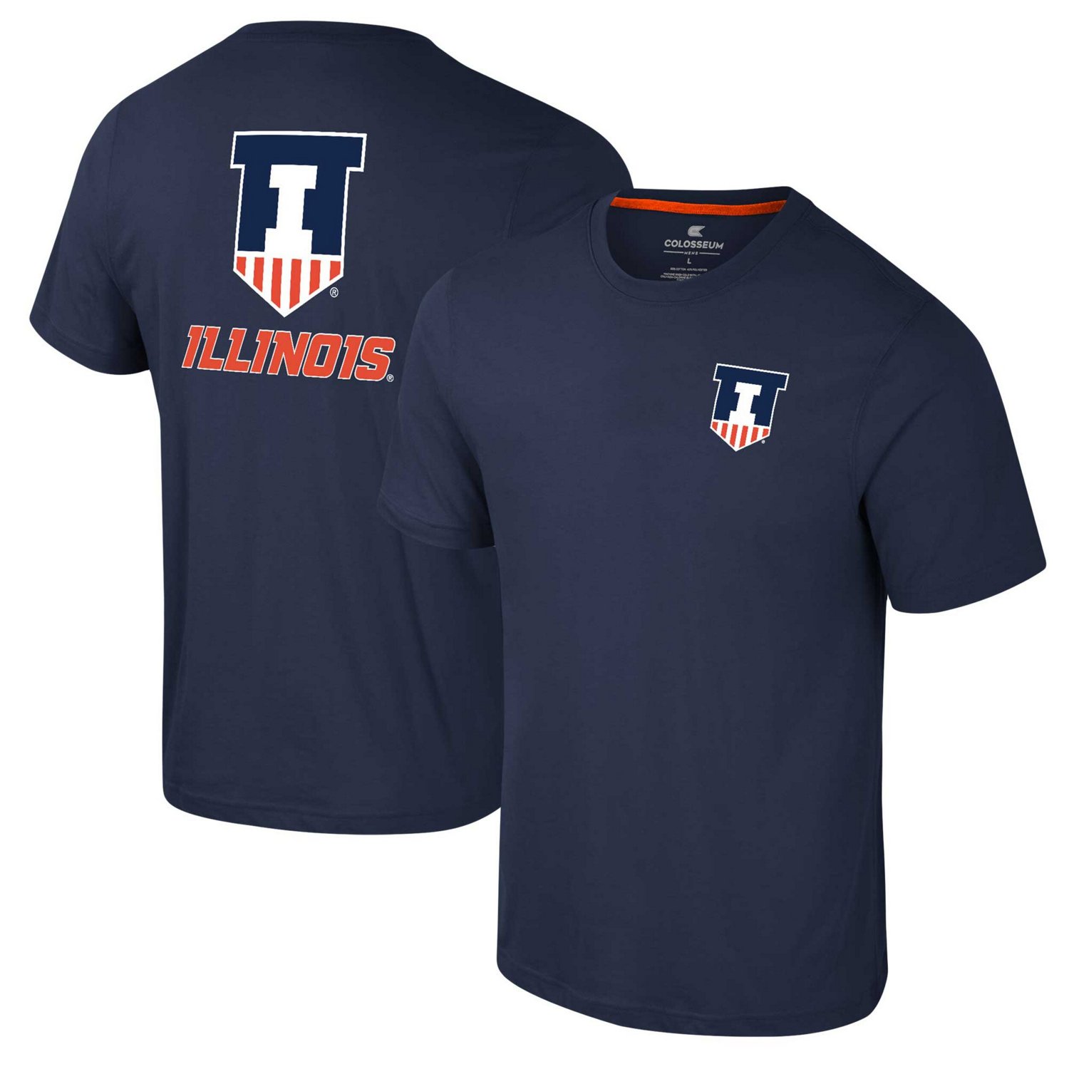 Colosseum Illinois Fighting Illini Logo Lockup 2-Hit Active Blend T-Shirt                                                        - view number 1