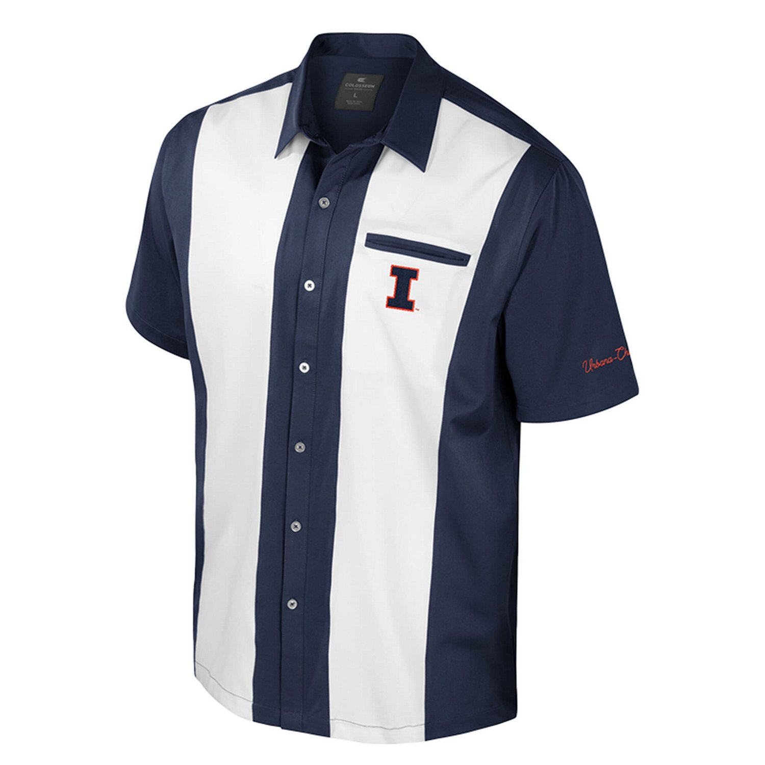 Colosseum Illinois Fighting Illini Strike Bowling Button-Up Shirt - view number 2