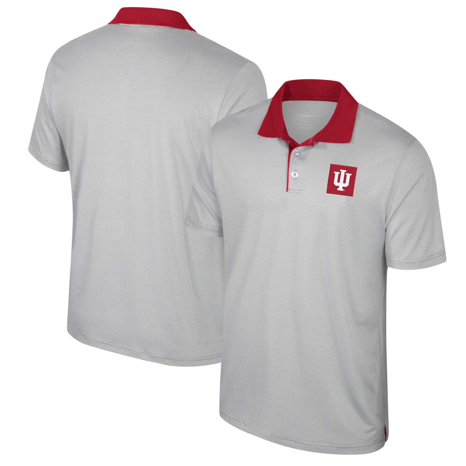 Colosseum Indiana Hoosiers Big  Tall Tuck Striped Polo                                                                          