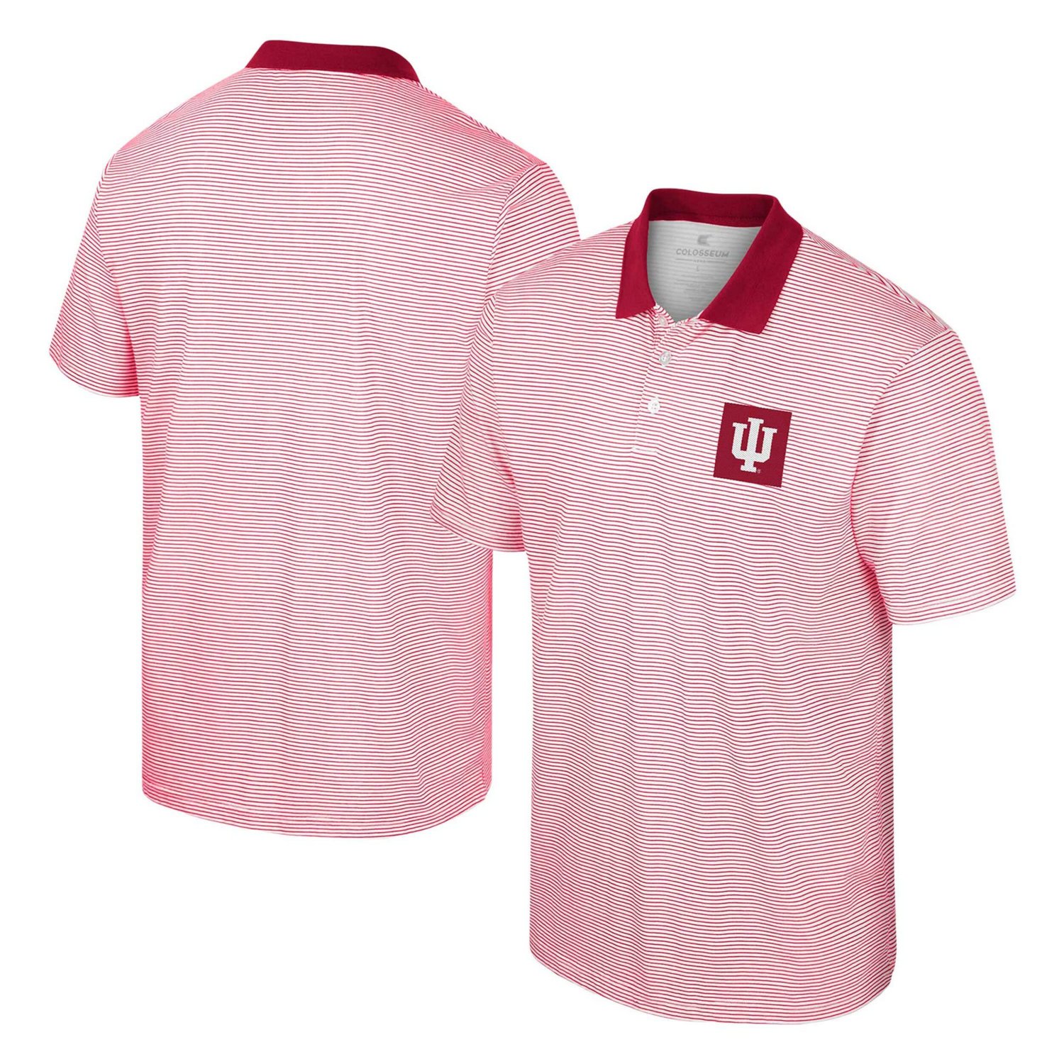 Colosseum Indiana Hoosiers Print Stripe Polo                                                                                    