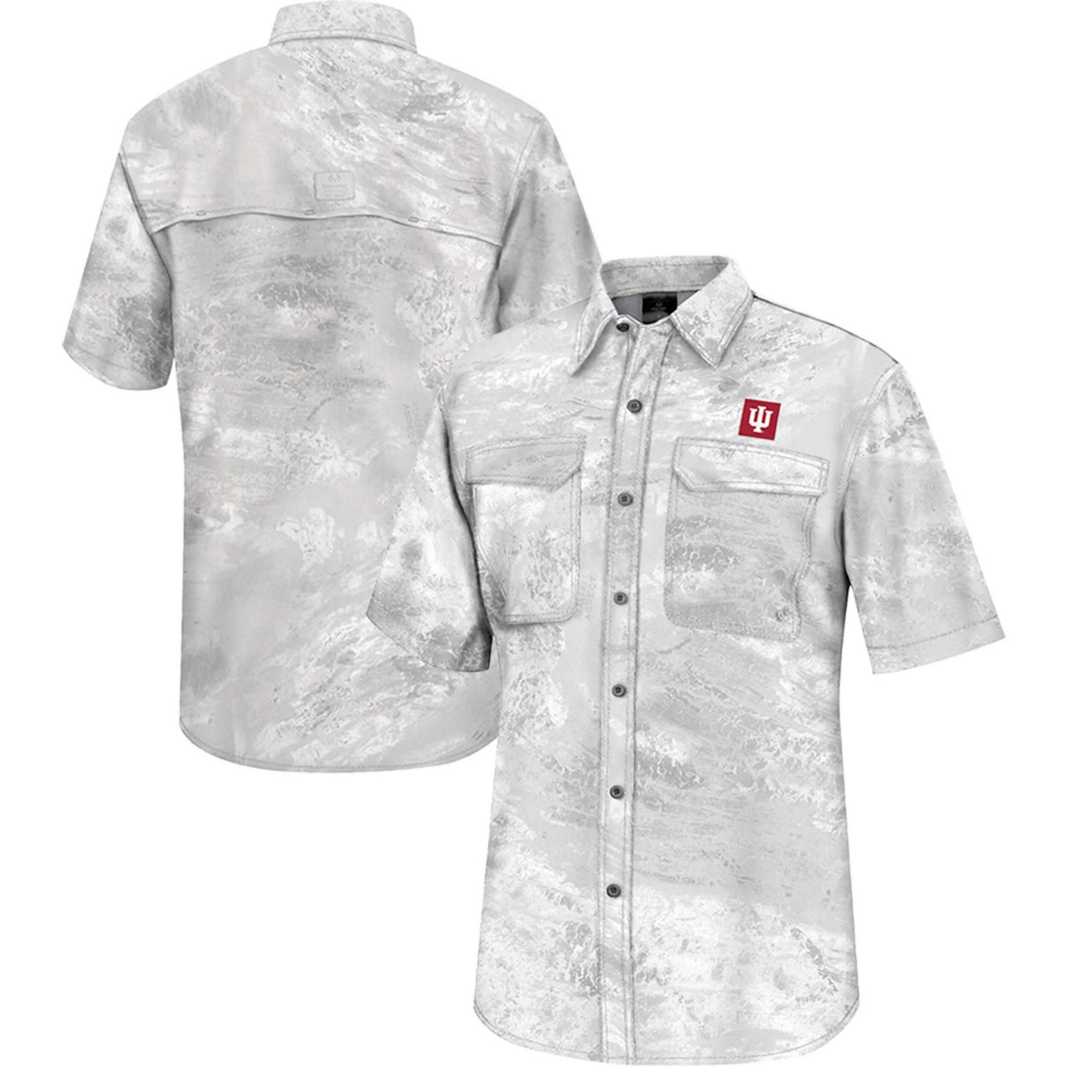 Colosseum Indiana Hoosiers Realtree Aspect Charter Full-Button Fishing Shirt                                                    
