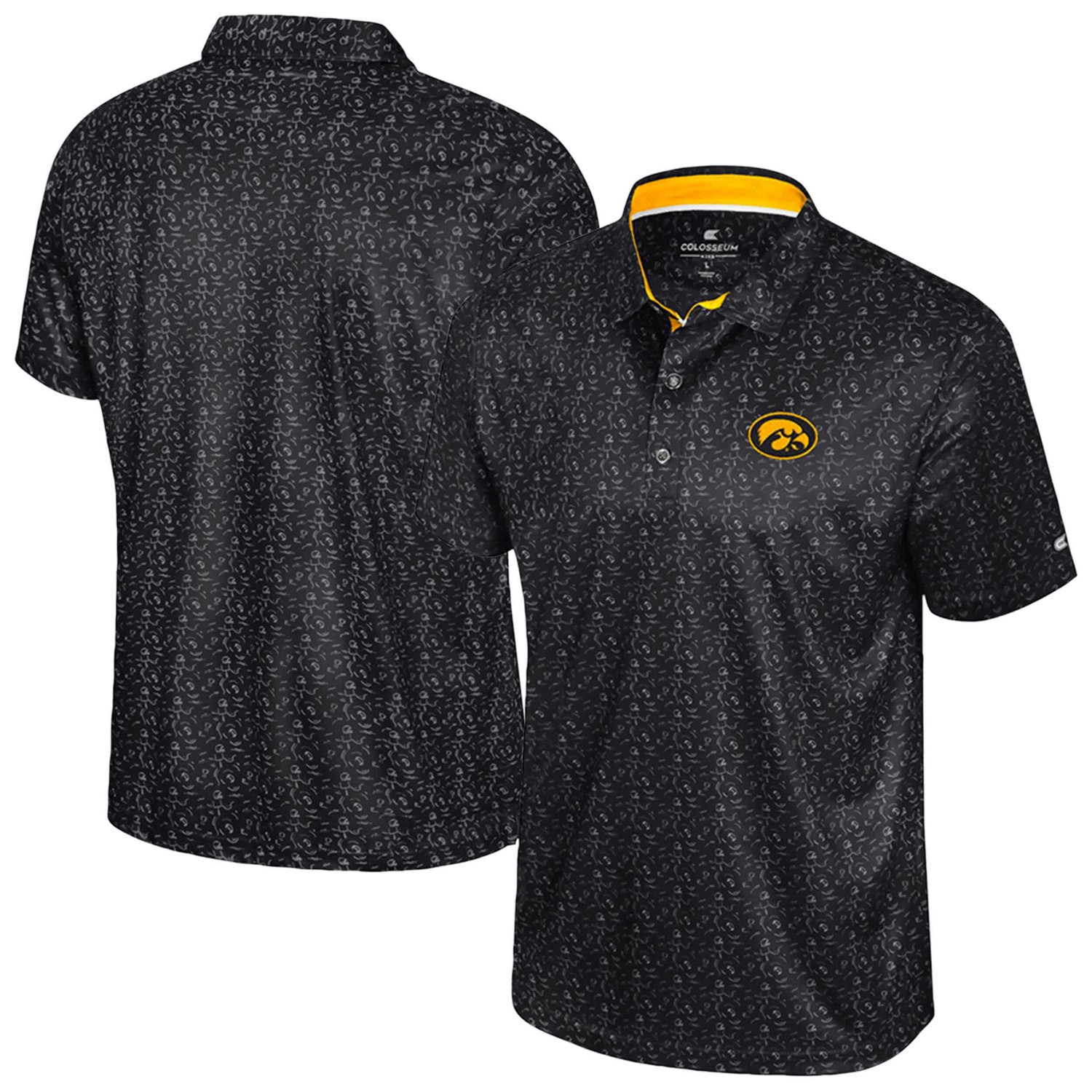 Colosseum Iowa Hawkeyes Football Print Polo