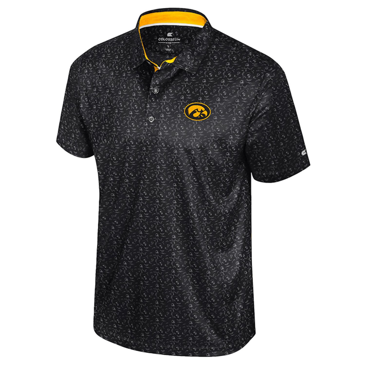 Colosseum Iowa Hawkeyes Football Print Polo