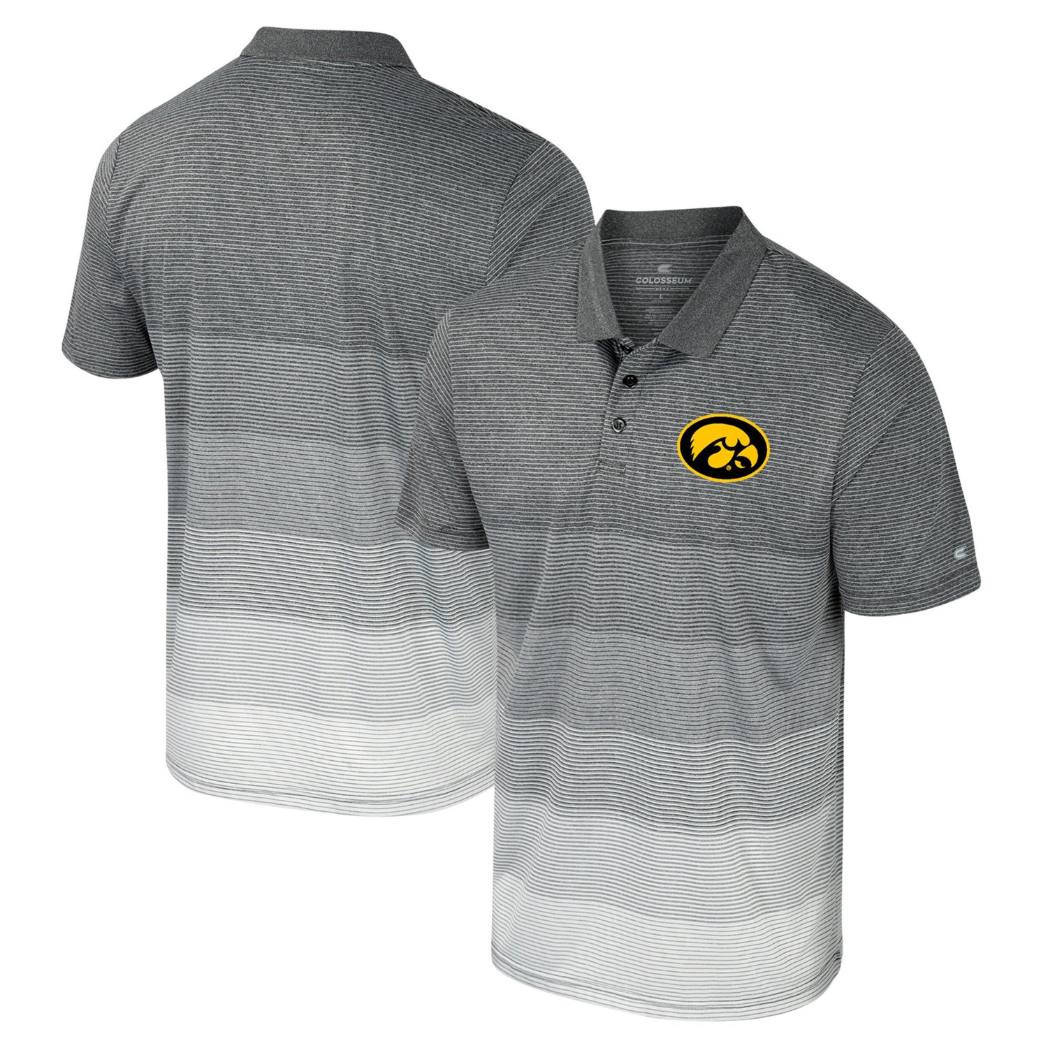 Colosseum Iowa Hawkeyes Striped Mesh Polo