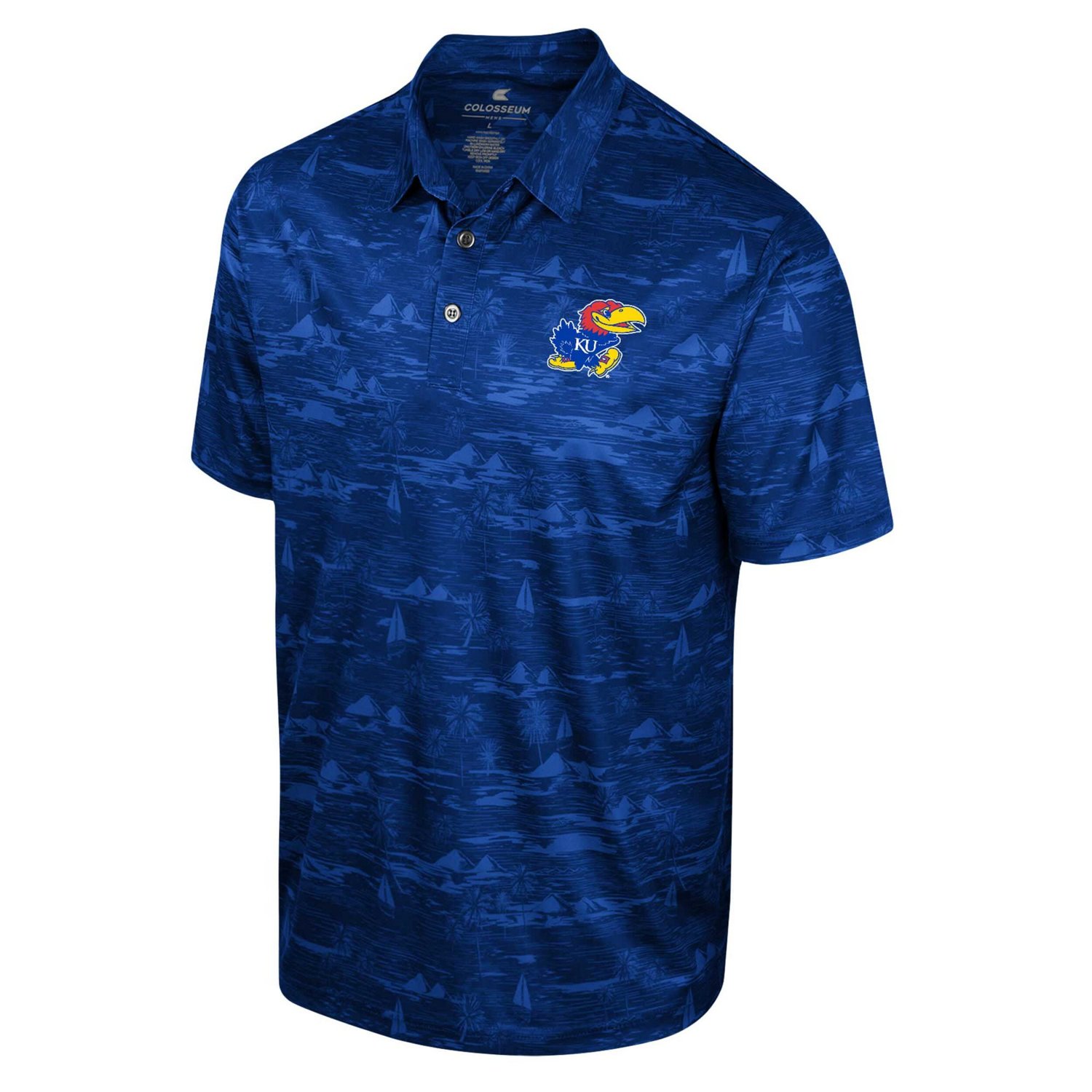 Colosseum Kansas Jayhawks Daly Print Polo                                                                                        - view number 2