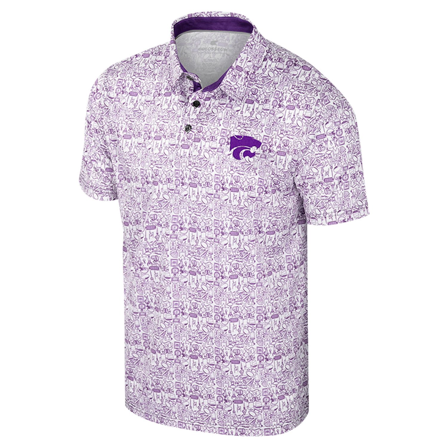 Colosseum Kansas State Wildcats It's Time Allover Print Polo - view number 2